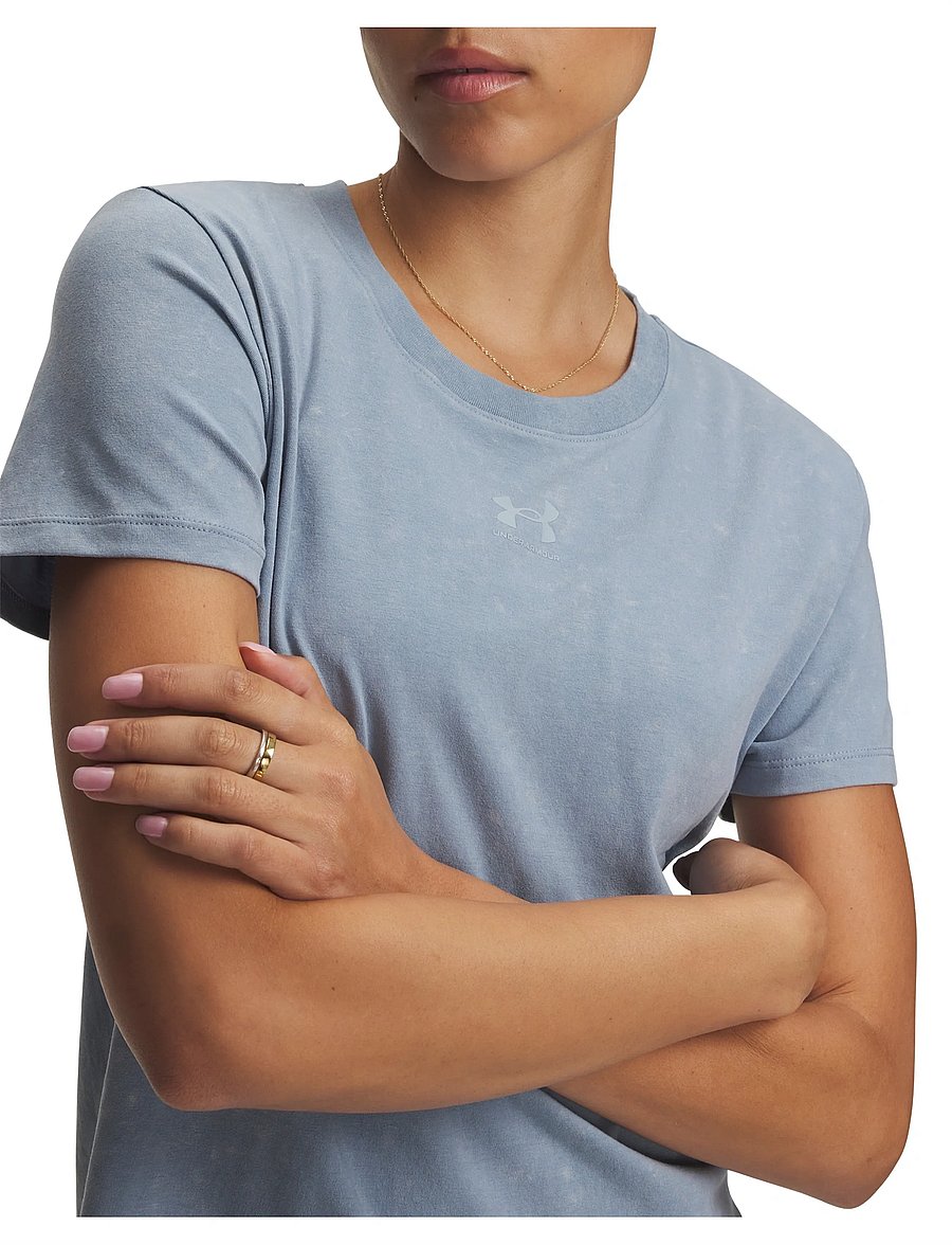 Under Armour - Rival Cotton Wash SS - t-shirts - blue wind - 4