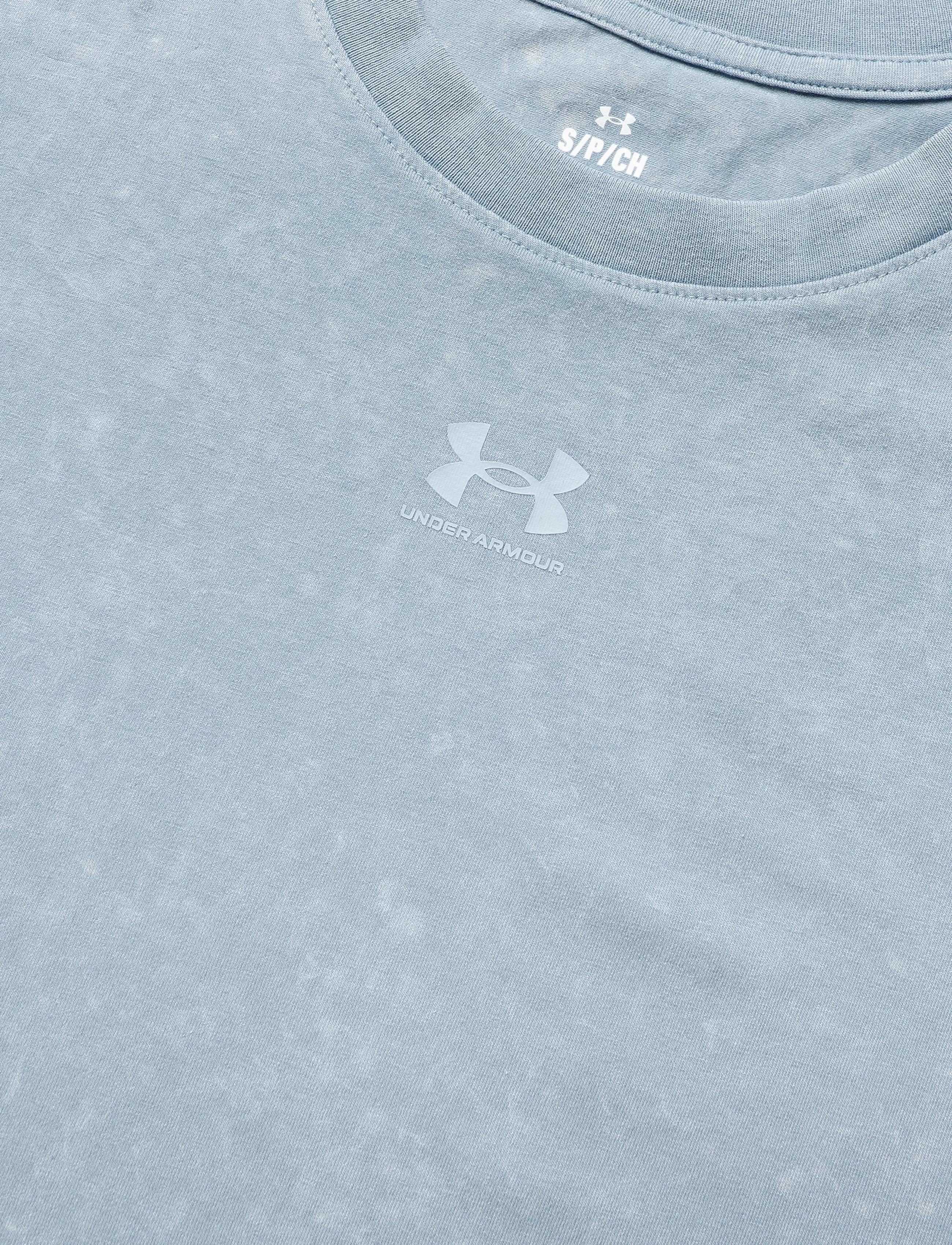 Under Armour - Rival Cotton Wash SS - t-shirts - blue wind - 5
