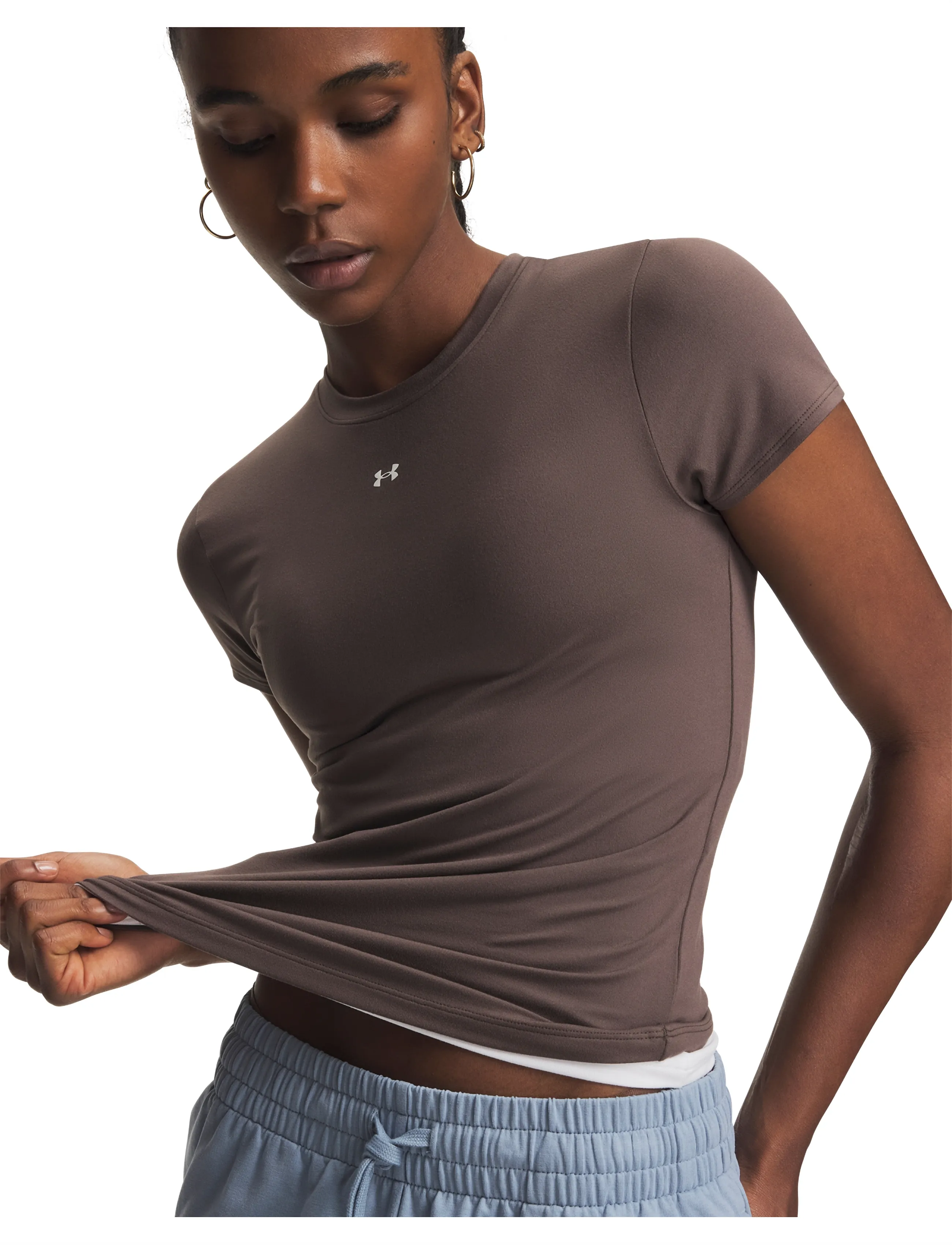 Under Armour - Motion Fitted SS - t-shirts - peppercorn - 4