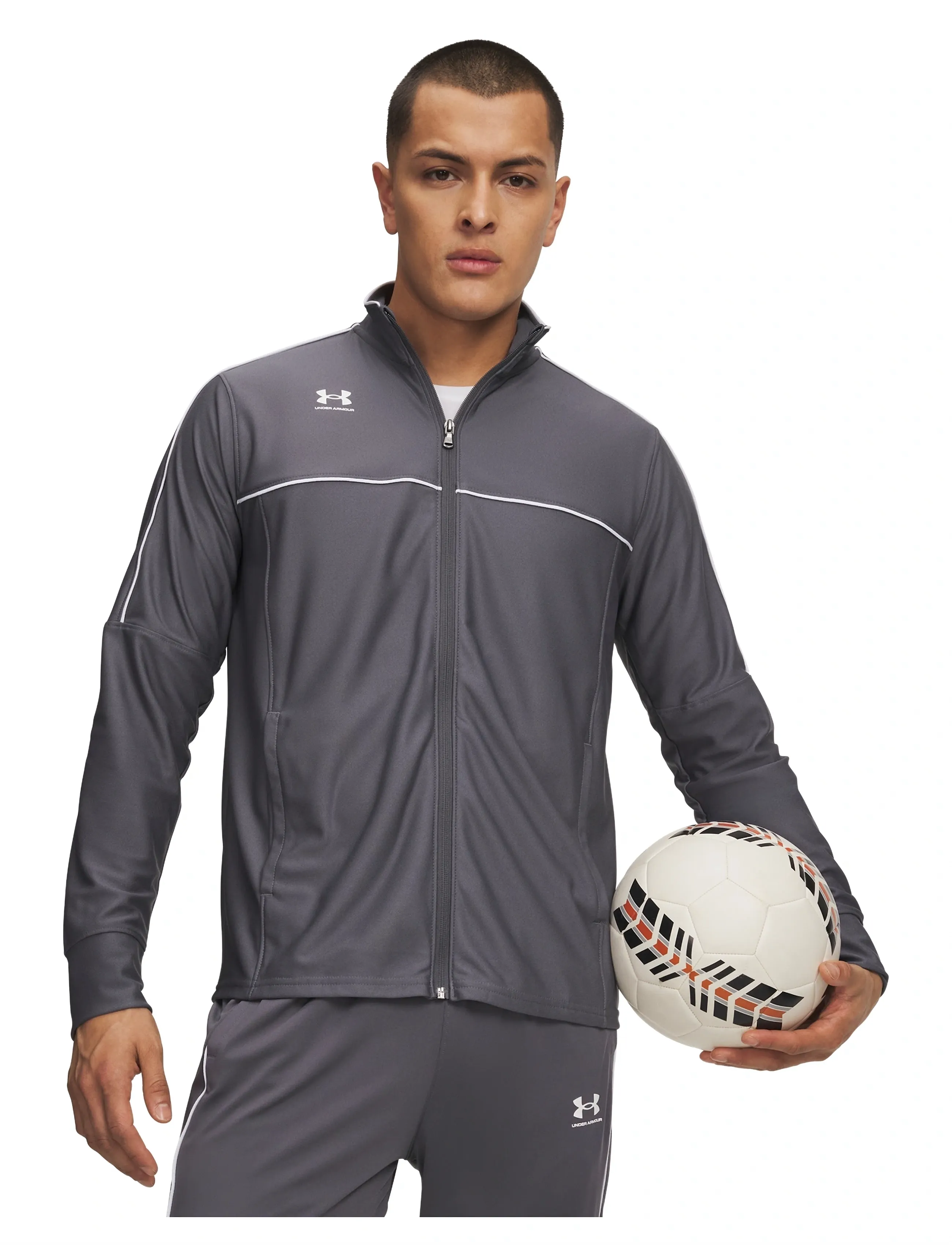 Under Armour M Challenger Track Jacket, S, Sport Jackets, Grau - Training Männerswear