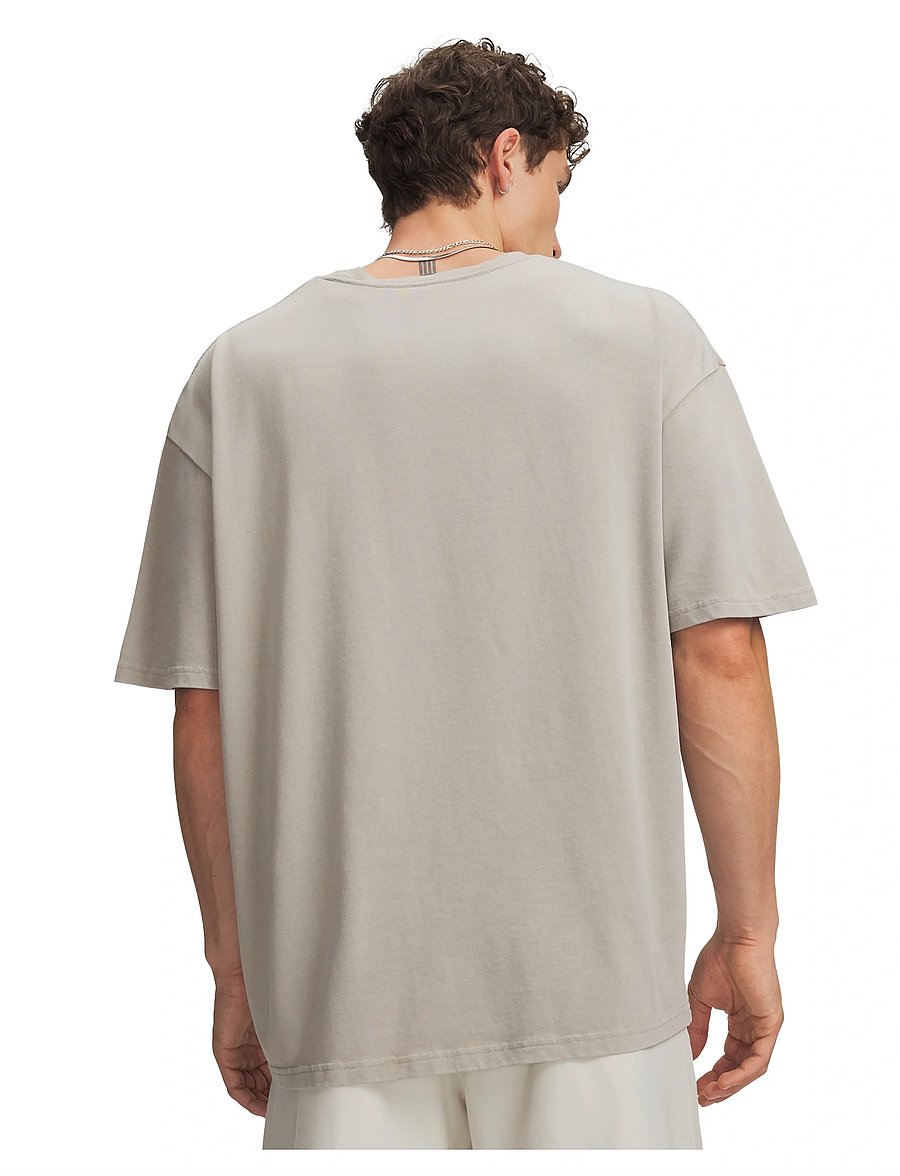 Under Armour - UA M HWT OS WASH SS - t-shirts - timberwolf taupe - 3