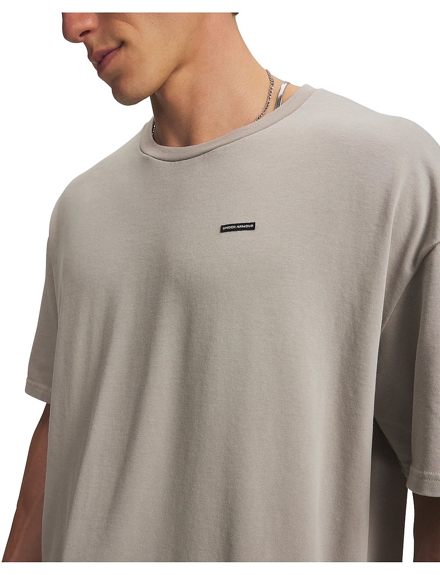 Under Armour - UA M HWT OS WASH SS - t-shirts - timberwolf taupe - 4