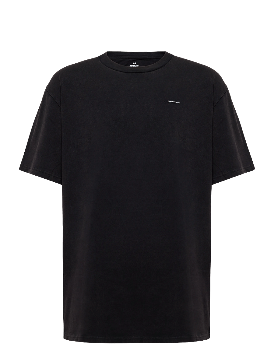 Under Armour - UA M HWT OS WASH SS - t-shirts - ultimate black - 1