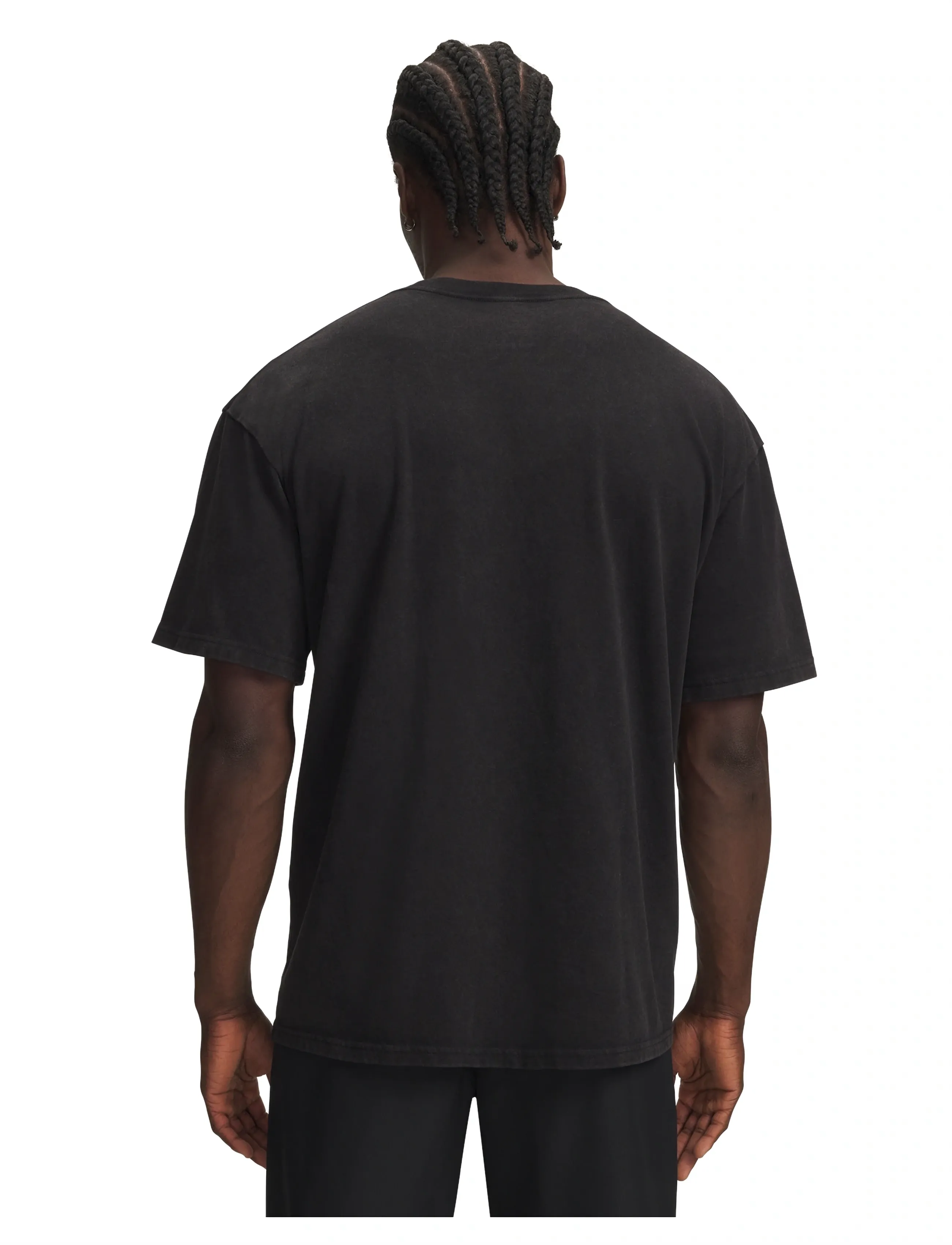 Under Armour - UA M HWT OS WASH SS - t-shirts - ultimate black - 3