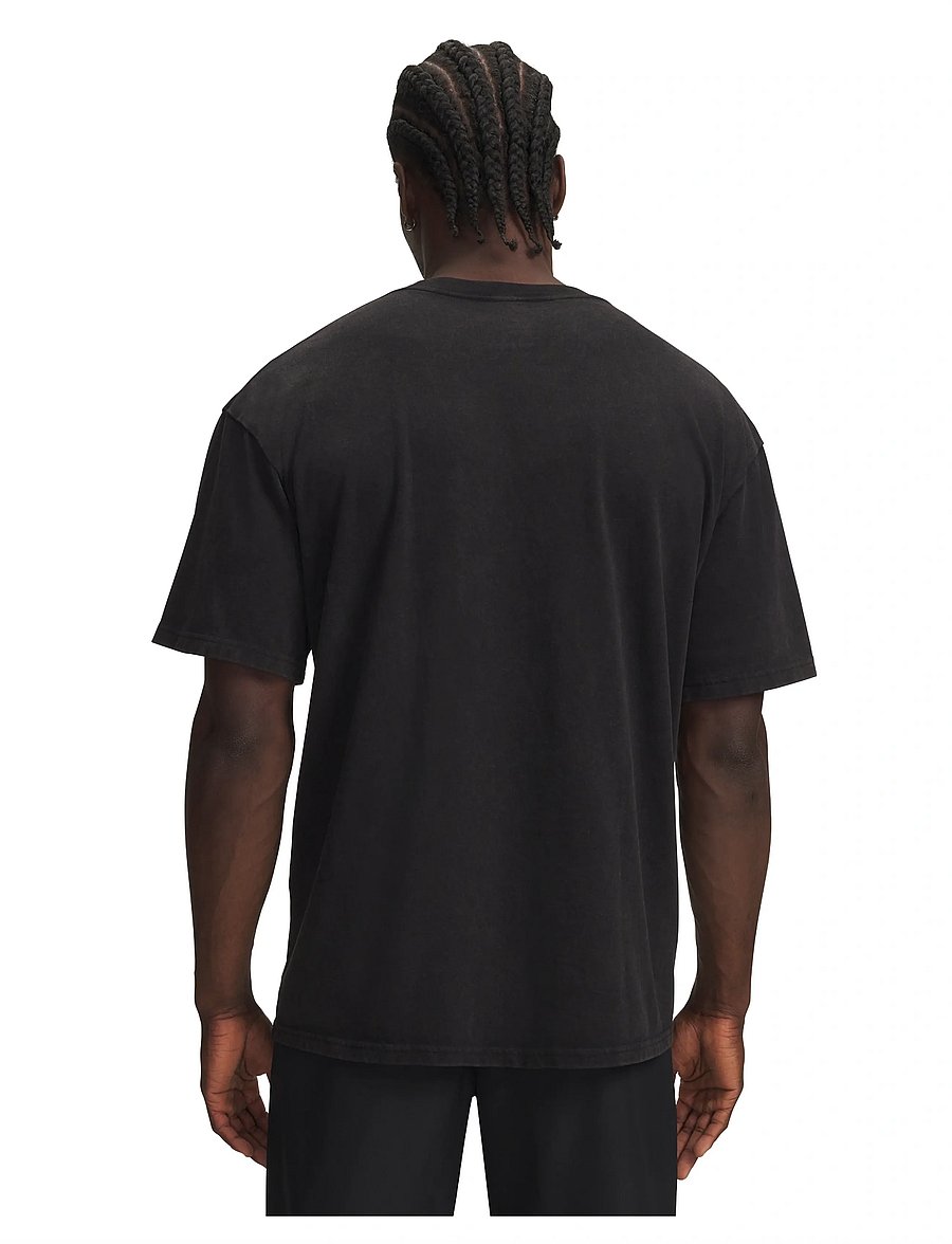 Under Armour - UA M HWT OS WASH SS - t-shirts - ultimate black - 3