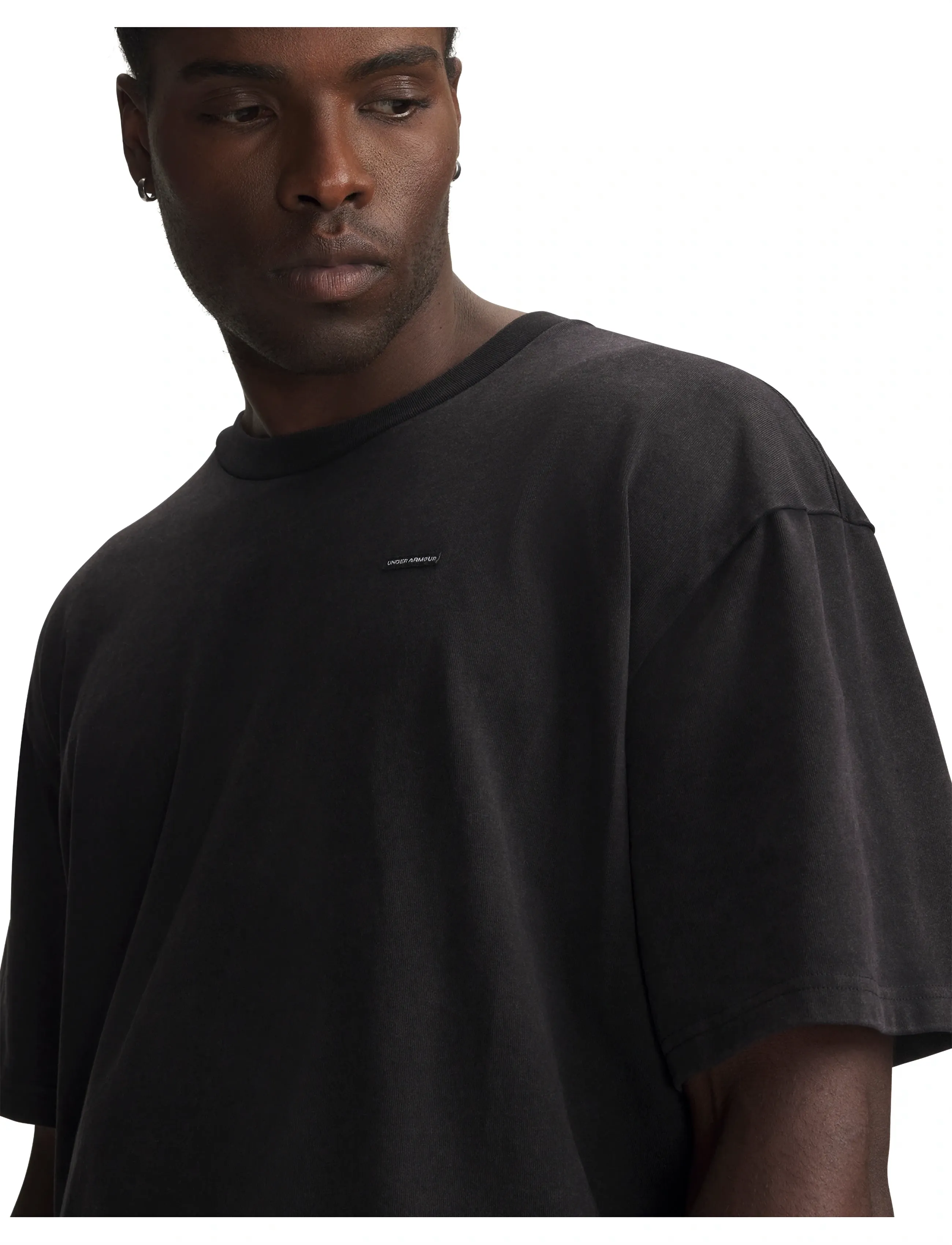 Under Armour - UA M HWT OS WASH SS - t-shirts - ultimate black - 4
