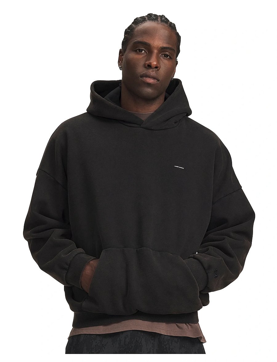 Under Armour - UA Icon HW Flc Washed Hoodie - overdele - ultimate black - 0