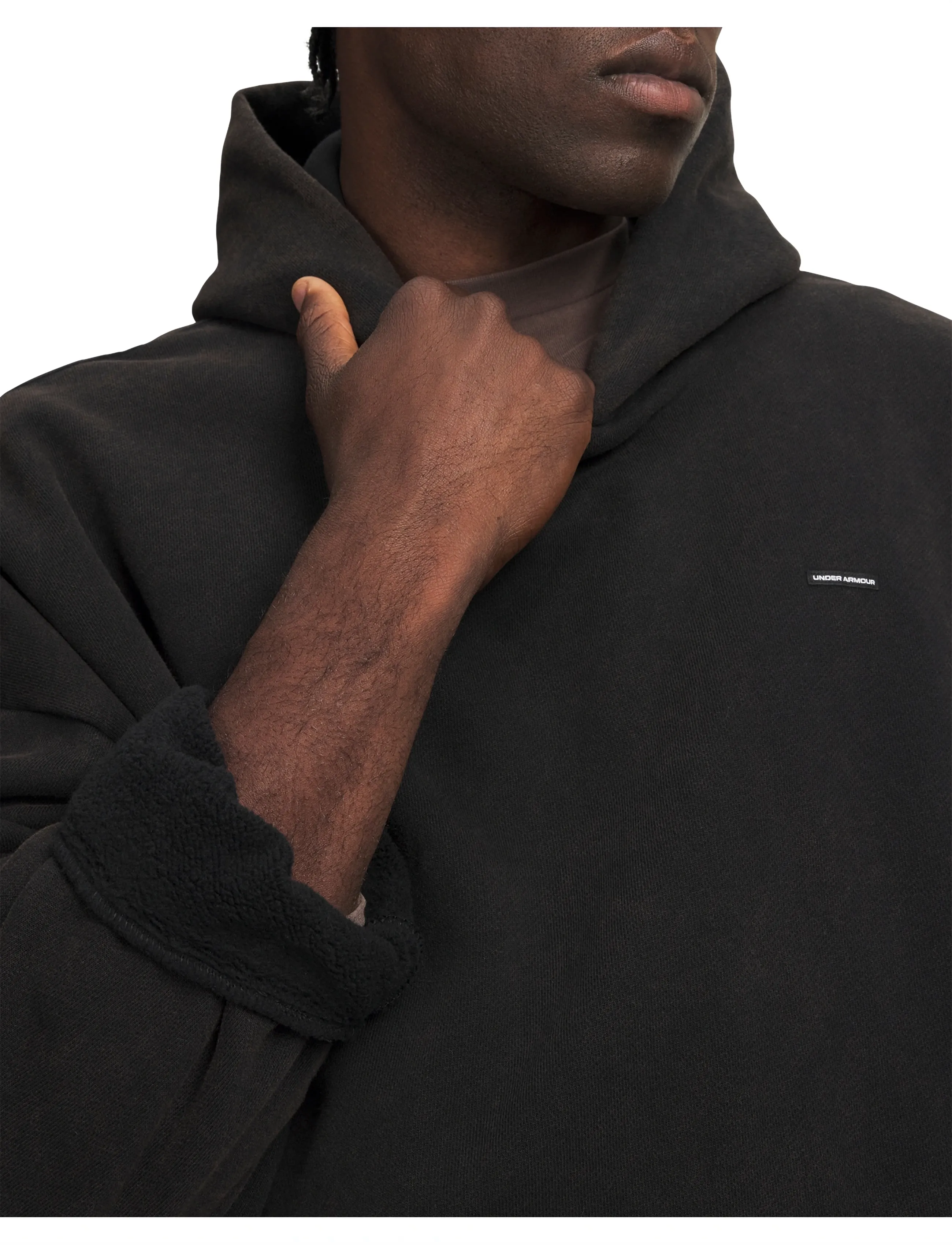 Under Armour - UA Icon HW Flc Washed Hoodie - ultimate black - 4