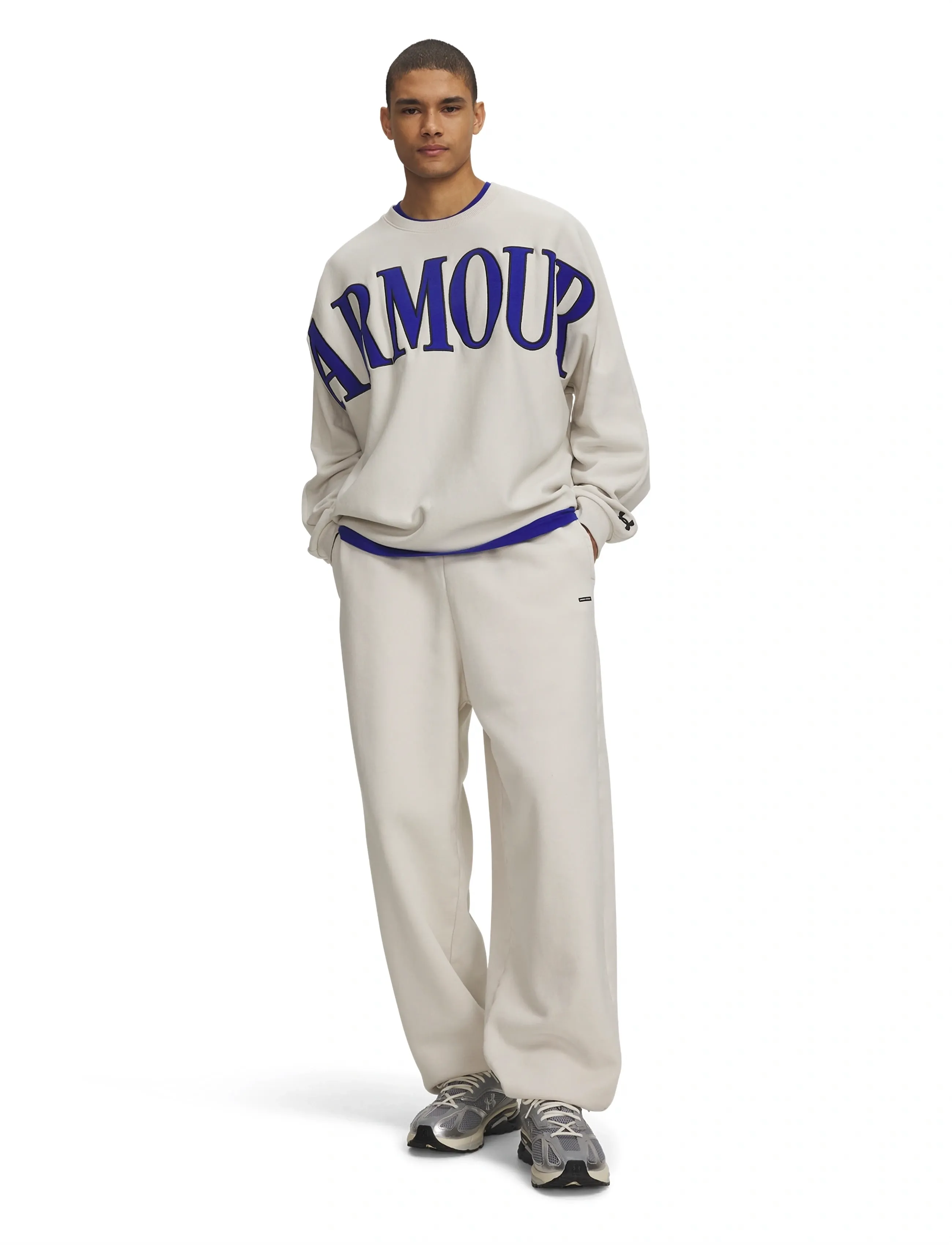 Under Armour - UA Icon HW Flc Washed Pants - bukser - summit white - 4
