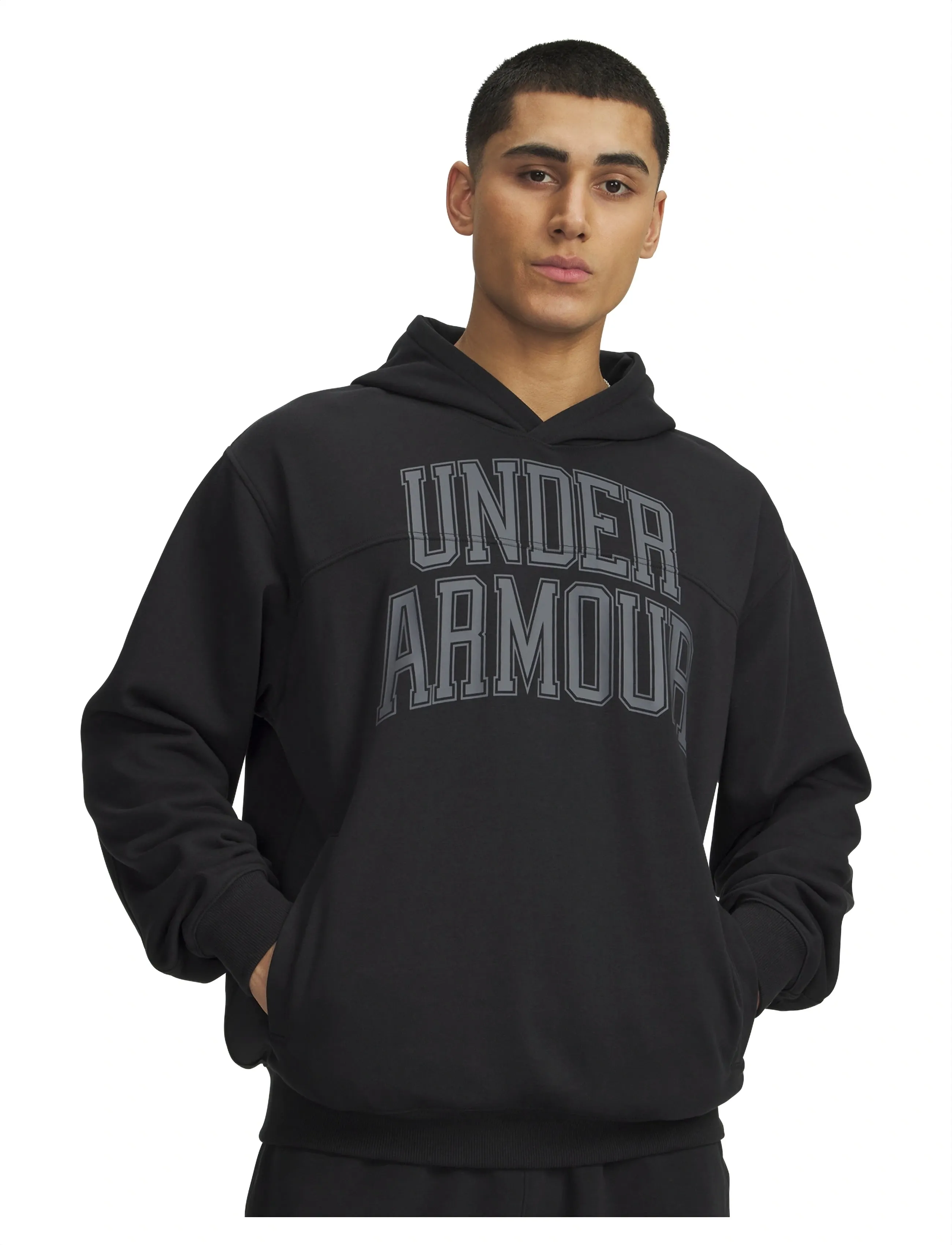 Under Armour UA Rival LW Graphic Hoodie - Dressipluusid - BLACK / black