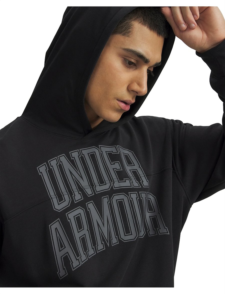 Under Armour - UA Rival LW Graphic Hoodie - tops - black - 4