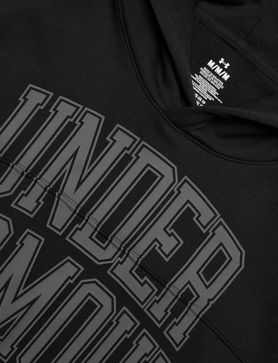 Under Armour - UA Rival LW Graphic Hoodie - tops - black - 5
