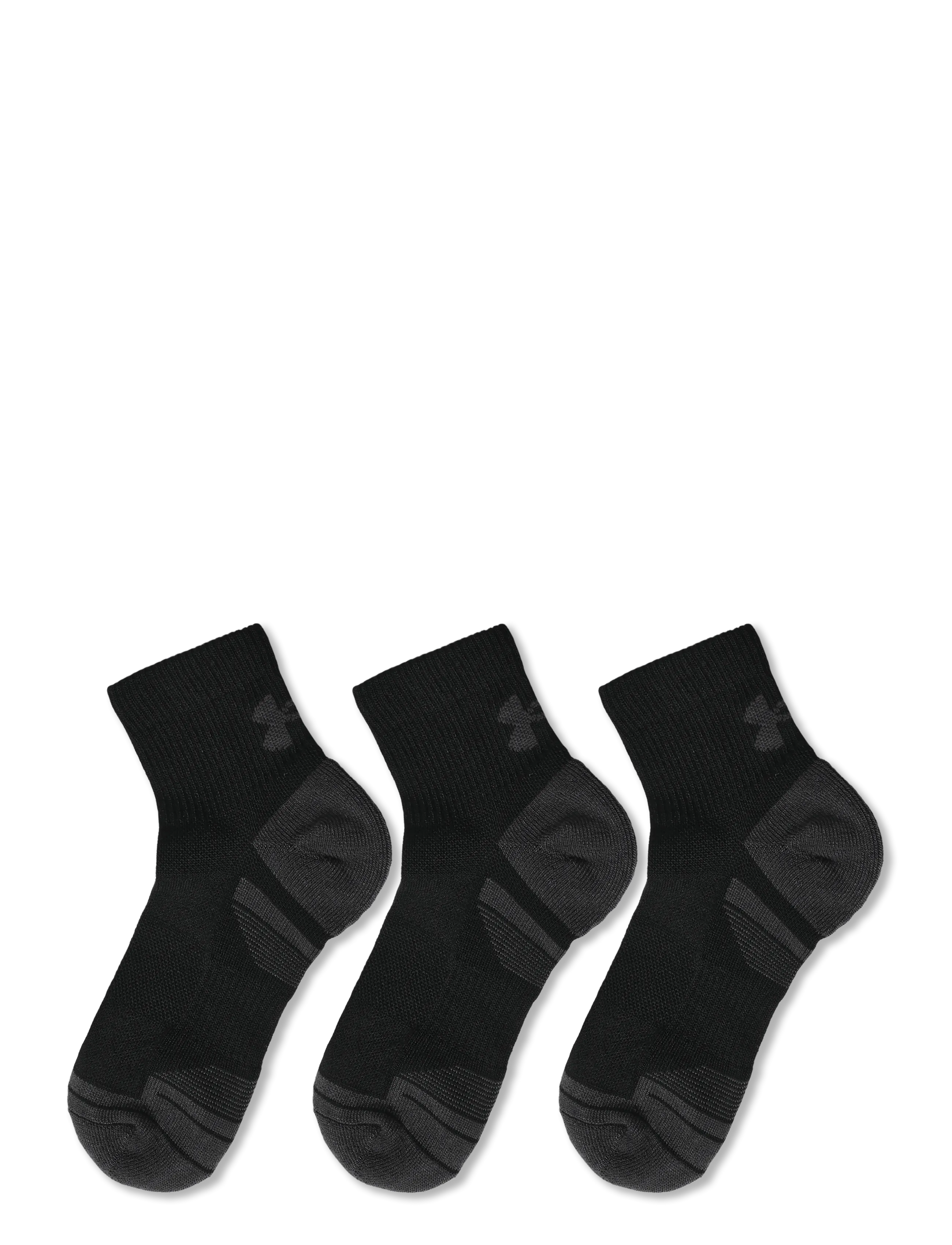 Under Armour - New UA Perf Tech 3pk Qtr - strümpfe - black - 1