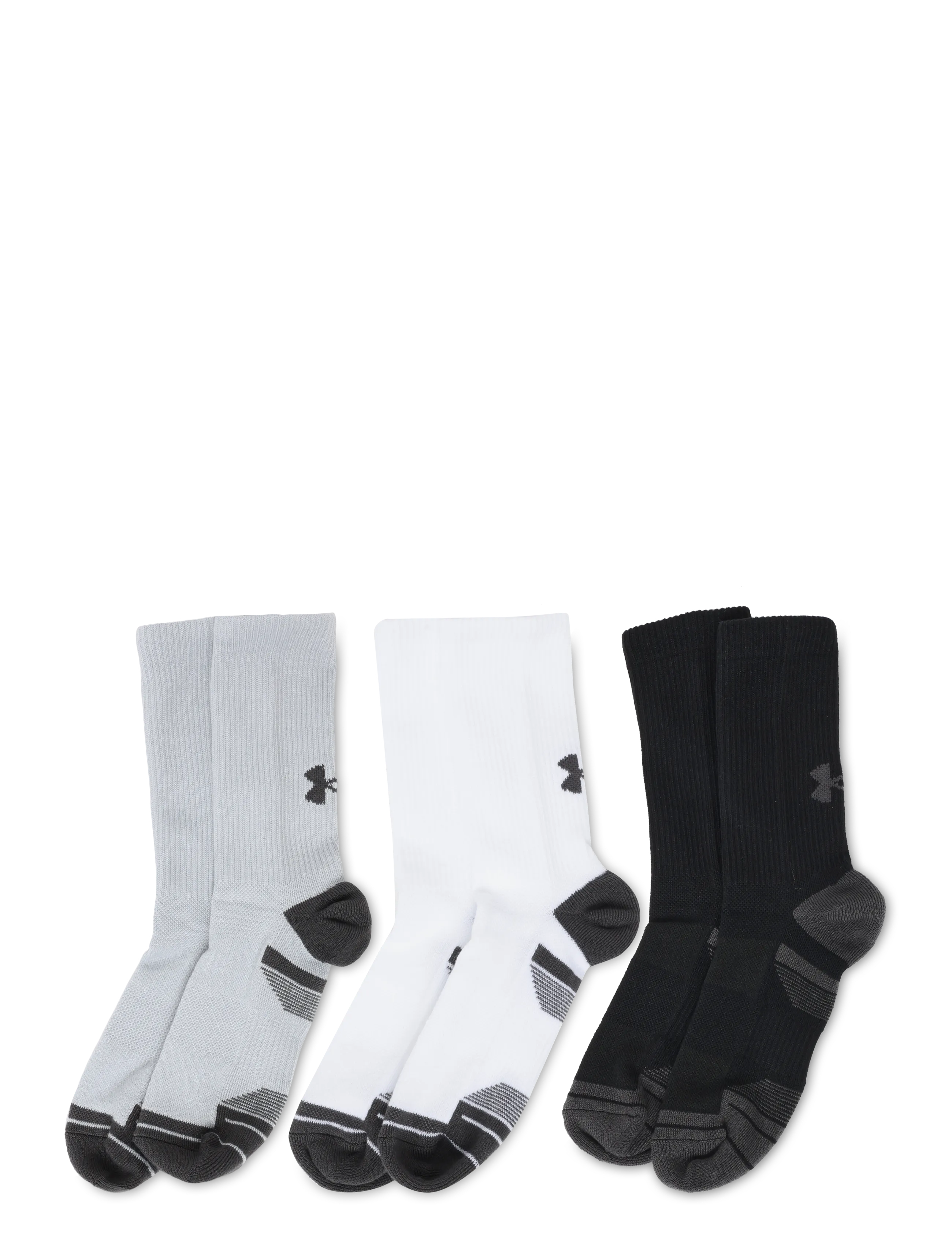 Under Armour - New UA Perf Tech 3pk Crew - träningsstrumpor - black medium heather - 1
