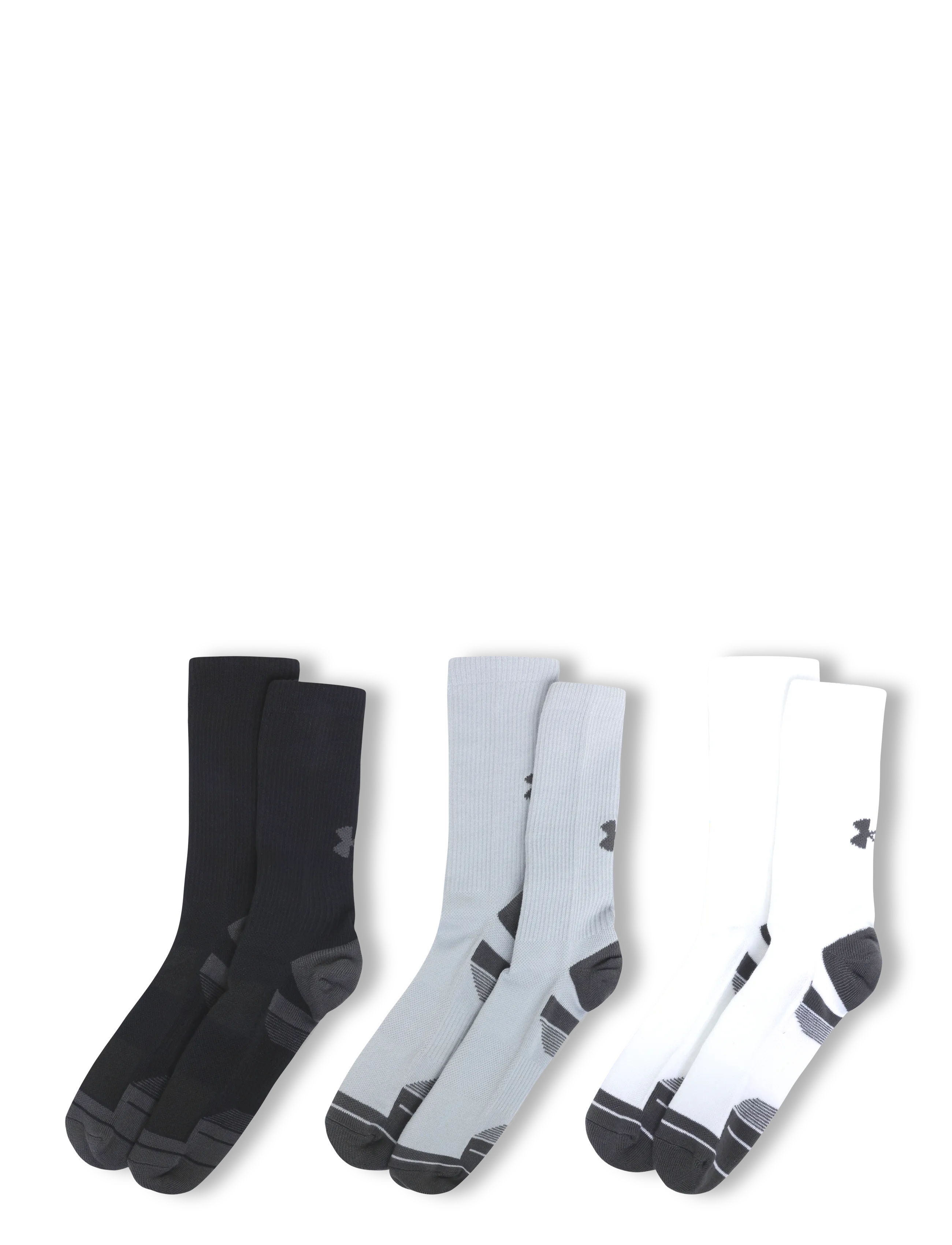 Under Armour - New UA Perf Tech 3pk Crew - sport socks - black medium heather - 1