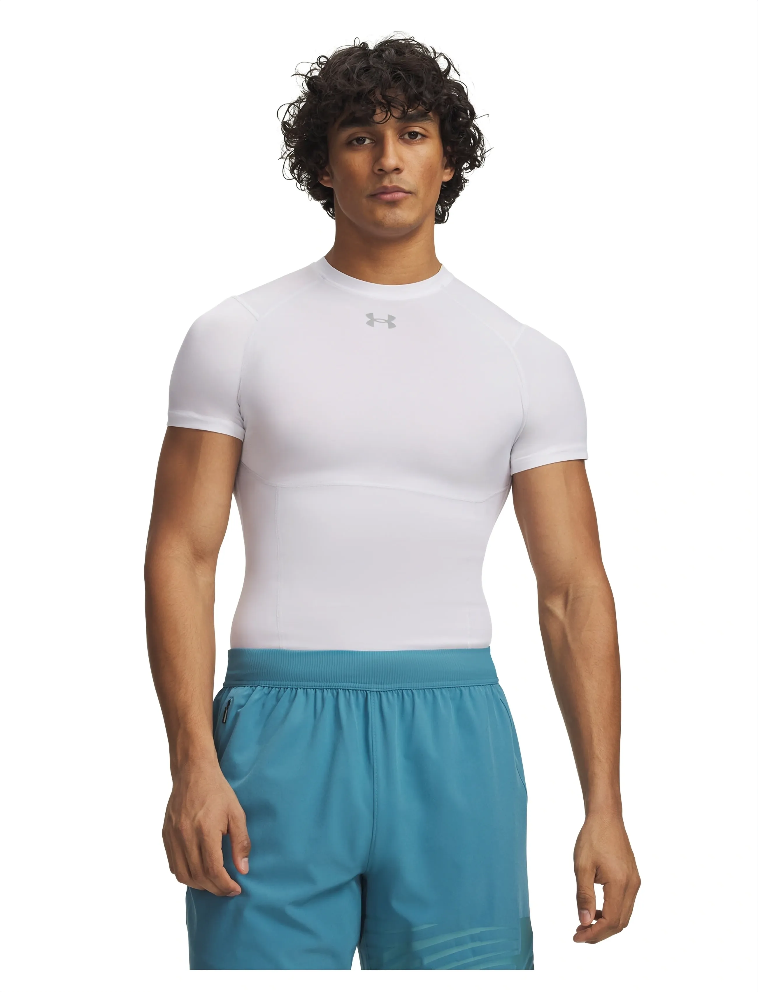 Under Armour Ua Hg Elite Comp Ss, L, Sport Oberteile, Weiß - T-shirts, Männerswear