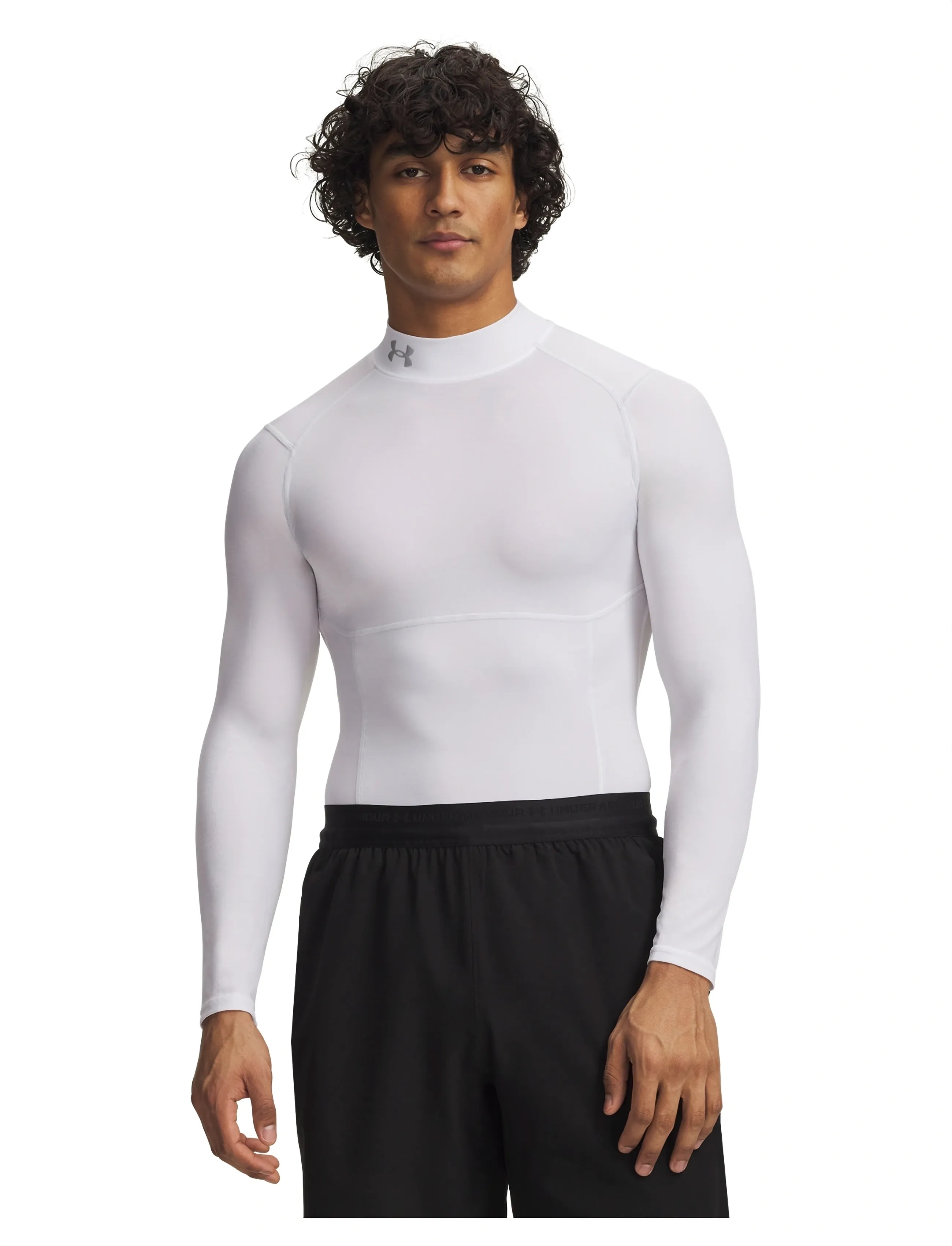 Under Armour Ua Hg Elite Comp Mock Ls, L, Sport Base Layers, Weiß - Layer Oberteile, Männerswear