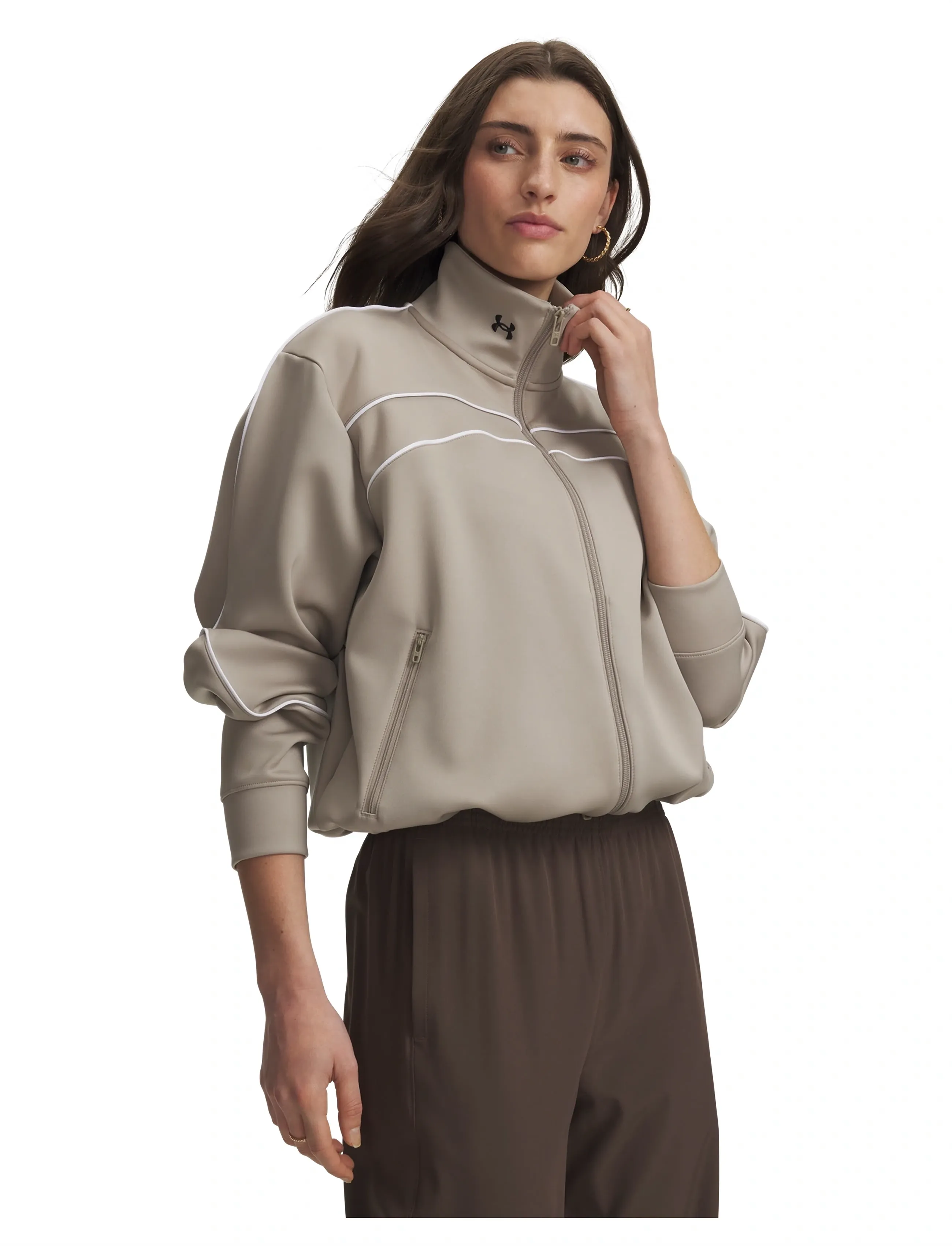 Under Armour - KNIT TRACK JACKET - timberwolf taupe - 4