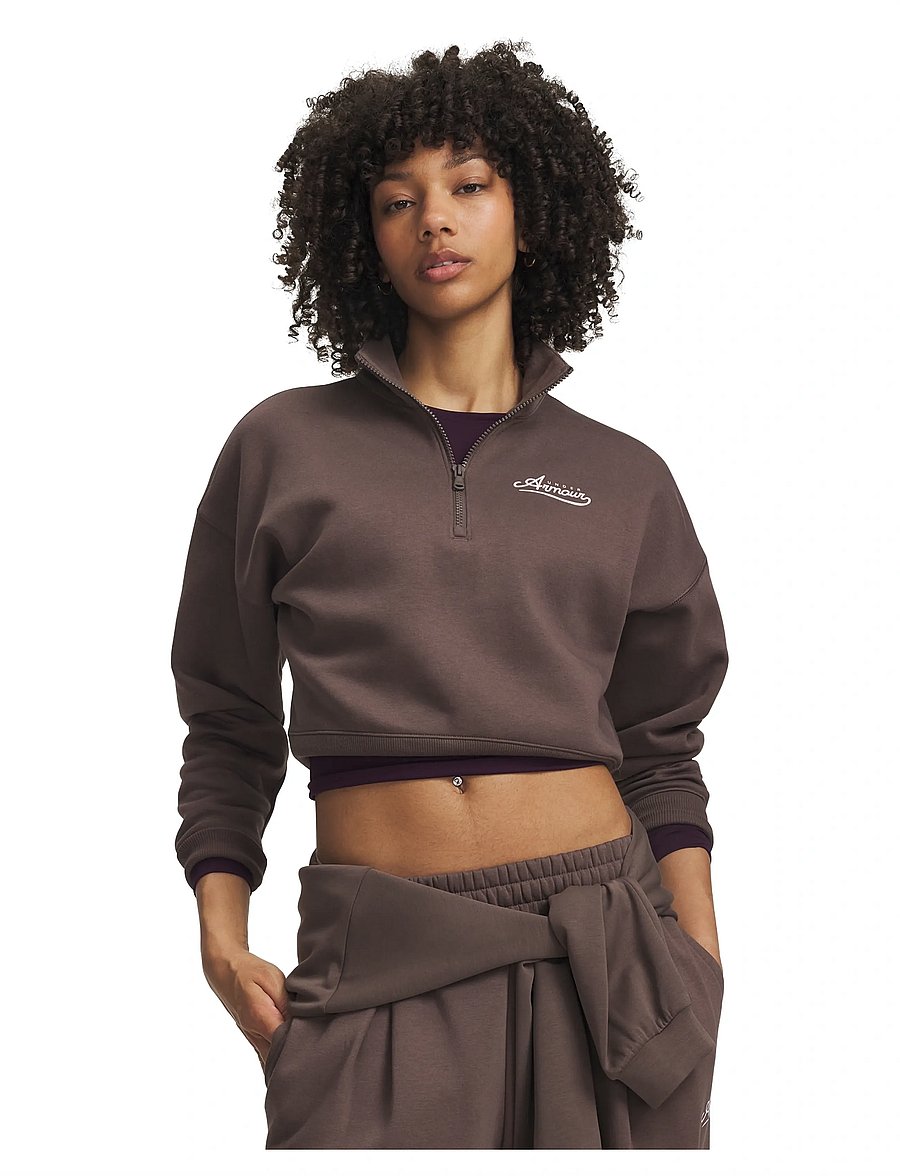Under Armour - RIVAL FLEECE VARSITY HZ - Överdelar - peppercorn - 0