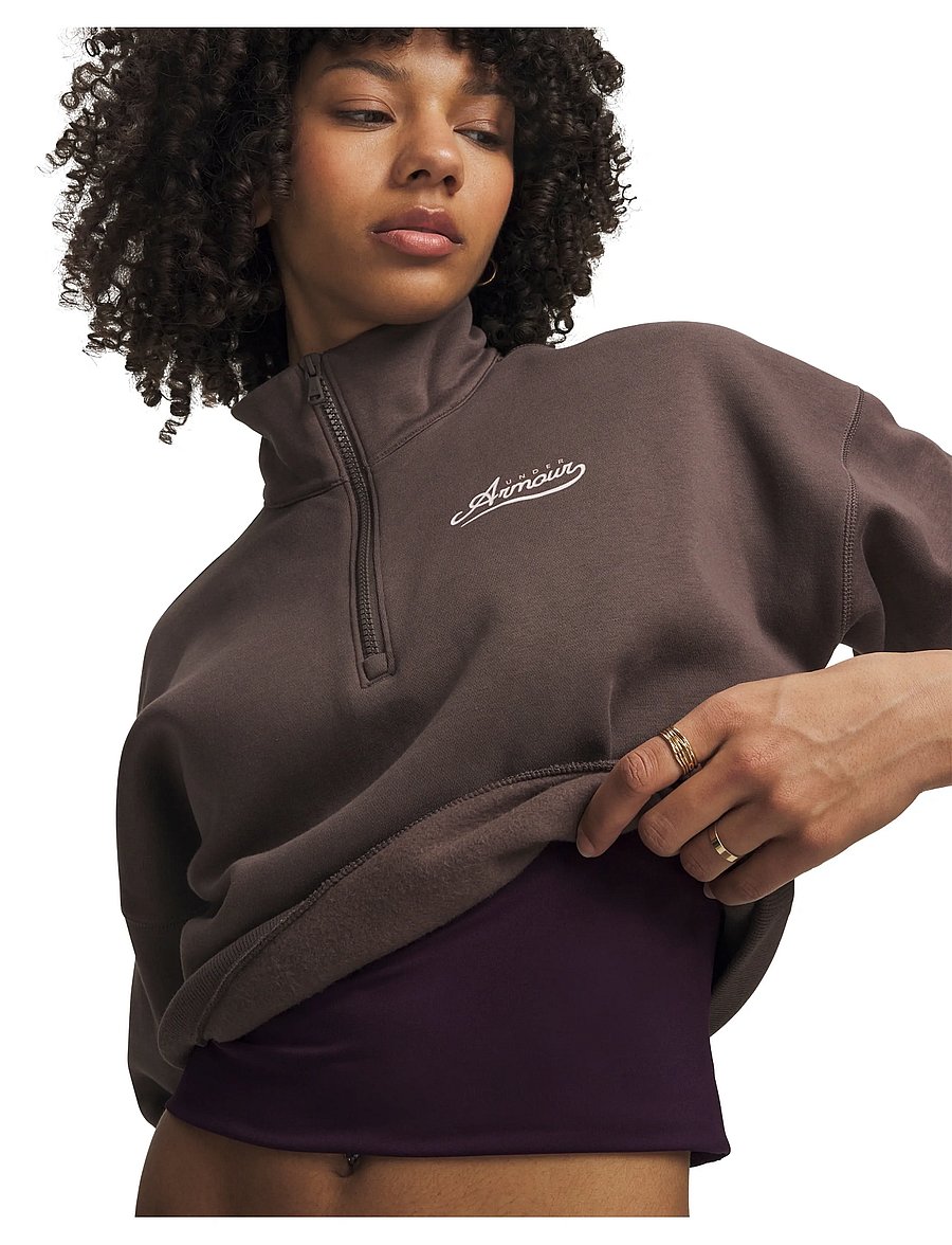 Under Armour - RIVAL FLEECE VARSITY HZ - Överdelar - peppercorn - 4