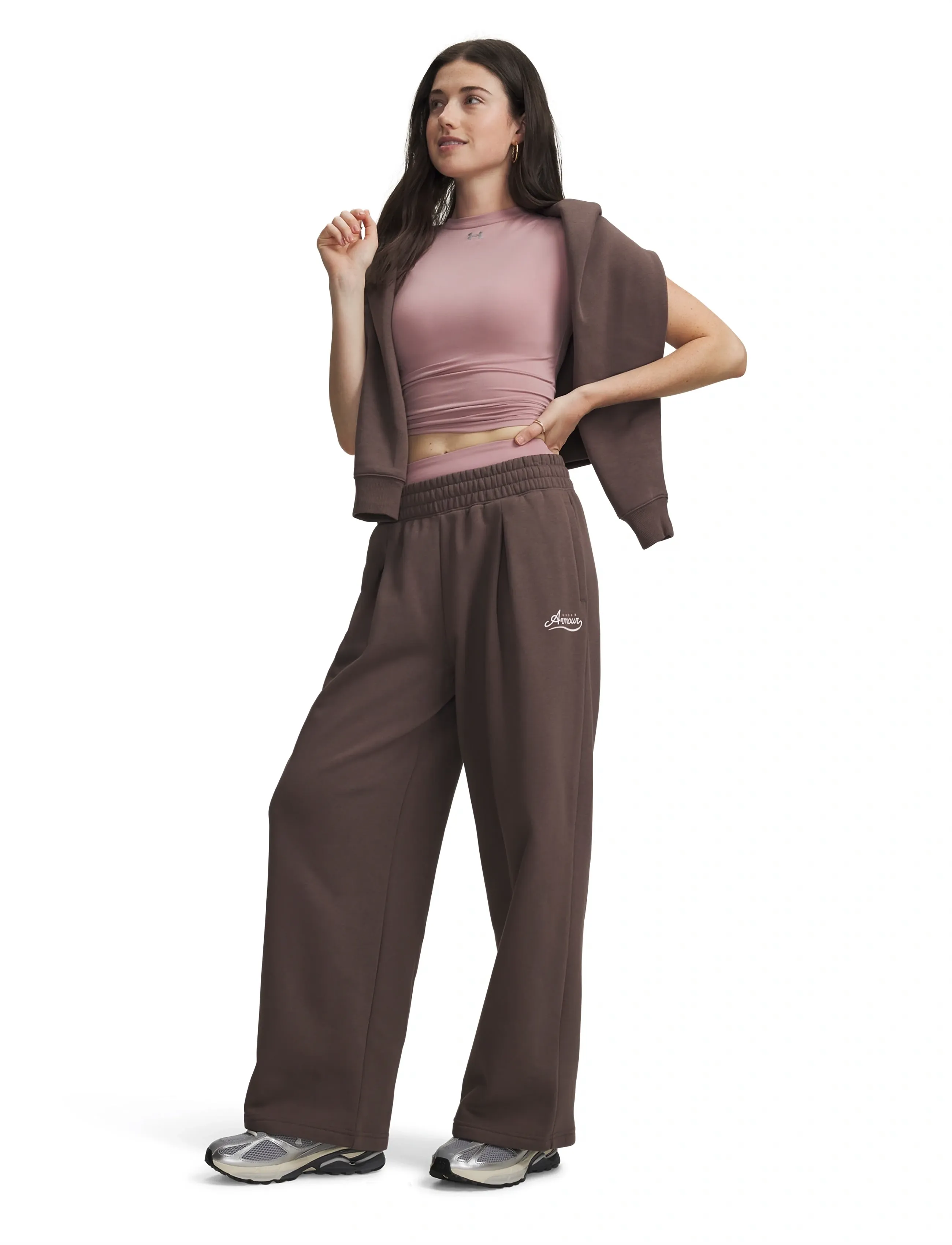 Under Armour - RIVAL PLEATED VARSITY PANT - joggingbukser - peppercorn - 4