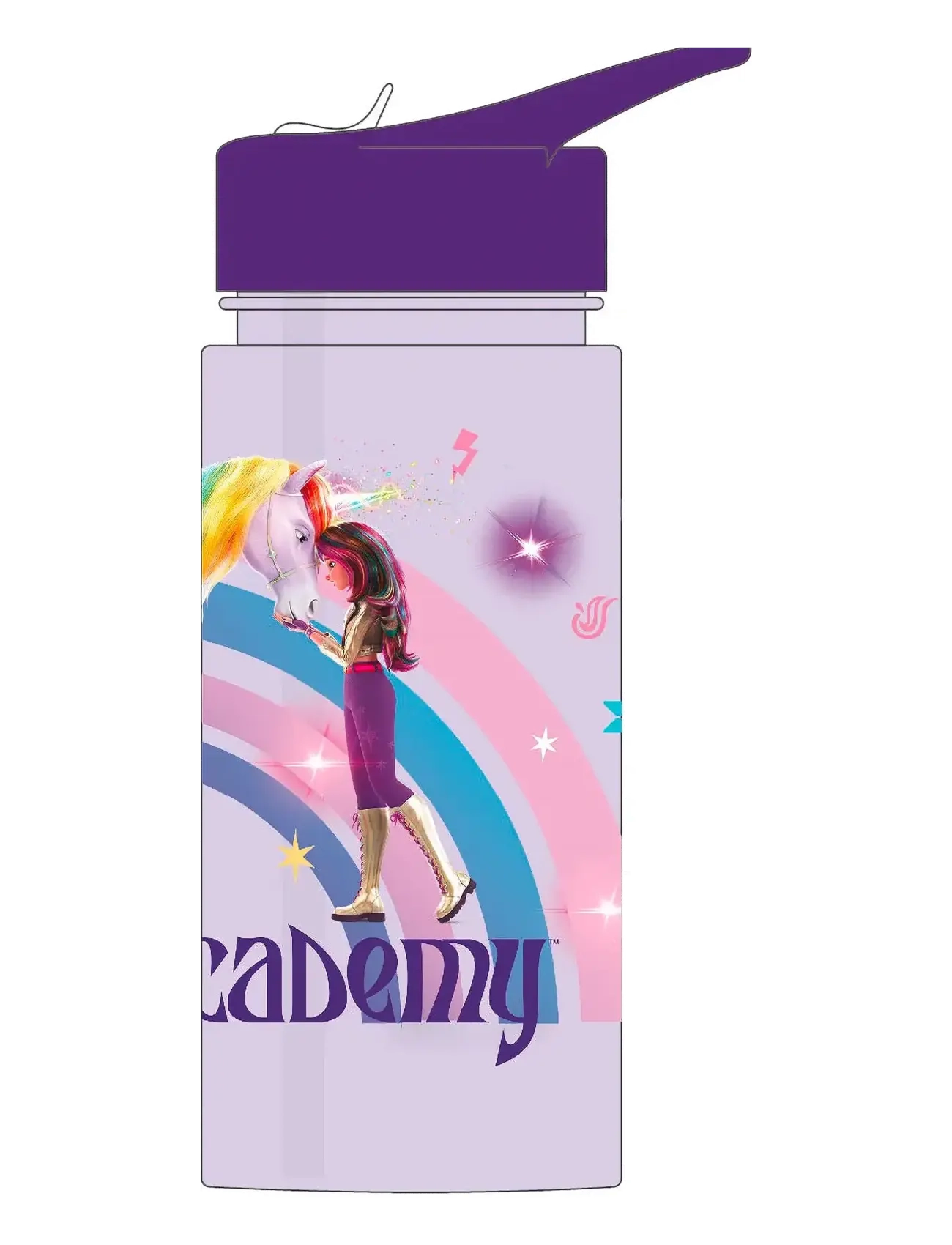 Unicorn Academy Water Bottle, One Size, Home, Mehrfarbig/gemustert - Meal Time, Kinder