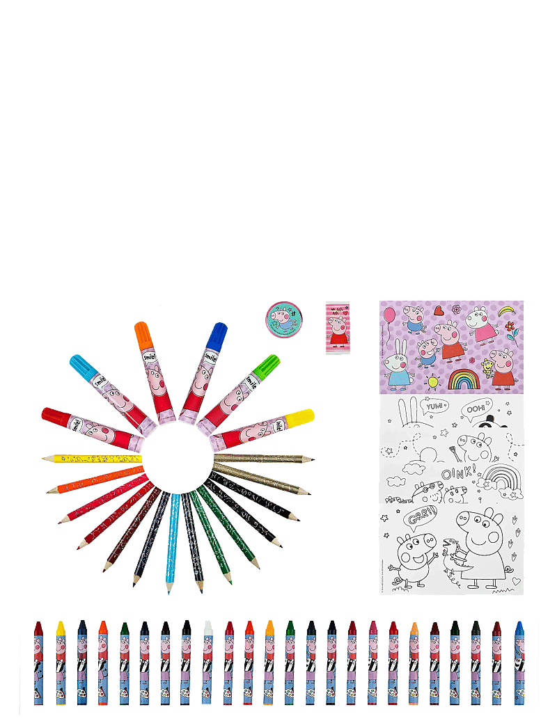 Põrsas Peppa - Peppa Pig colouring case, 51 pieces - kirjatarbed - multi coloured - 4