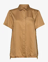Underprotection - Freya short shirt - short-sleeved blouses - dijon - 0