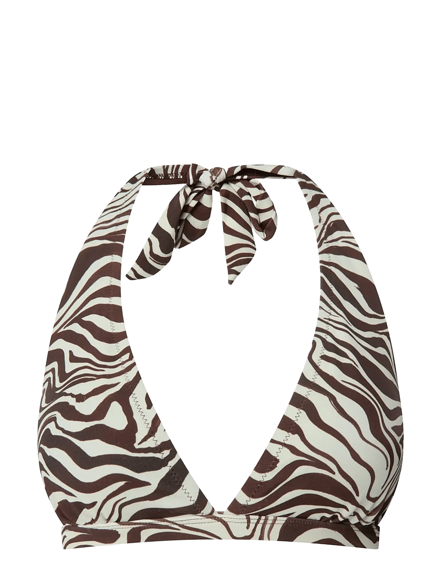 Understatement Underwear - Halter Bikini Top - kolmnurksed bikiinide ülaosad - zebra - 1