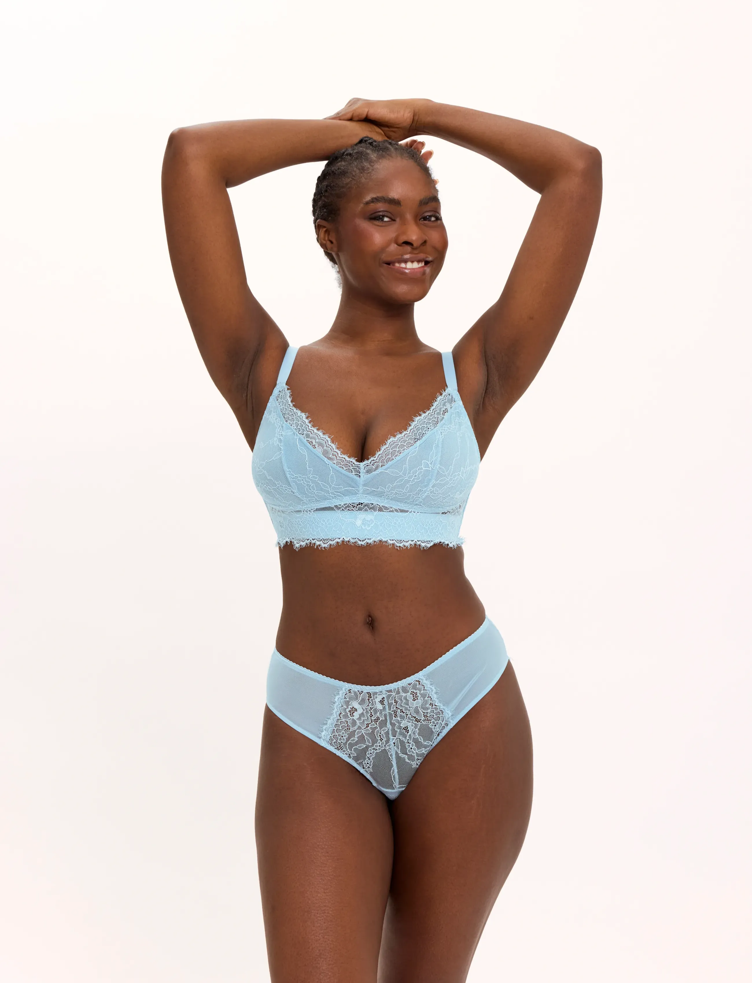 Understatement Underwear Lace Cheeky, Kvinder, Højtaljede Blonde Cheeky Trusser, Blå, Str: S