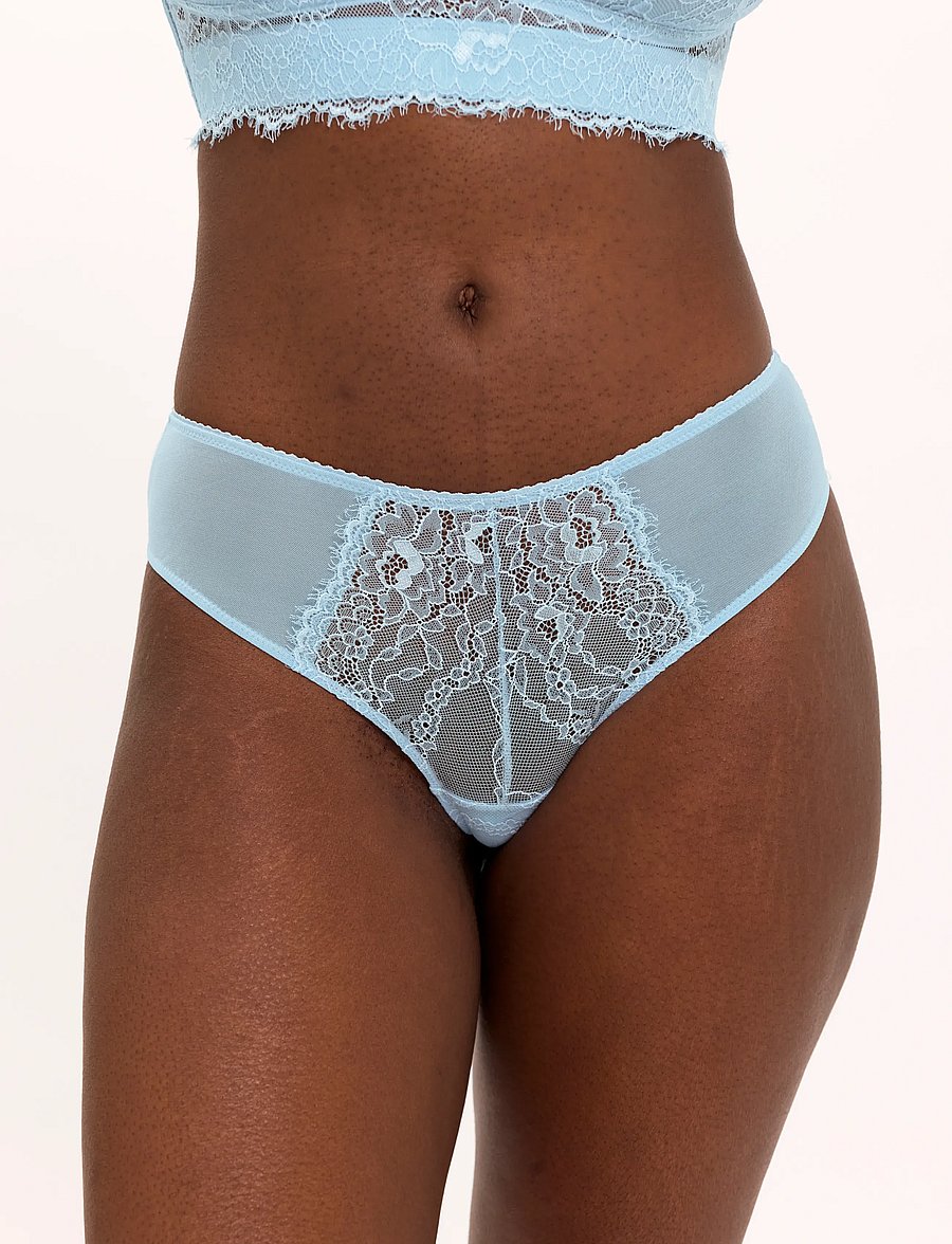 Understatement Underwear - Lace Cheeky - brazilian slips - sky - 4