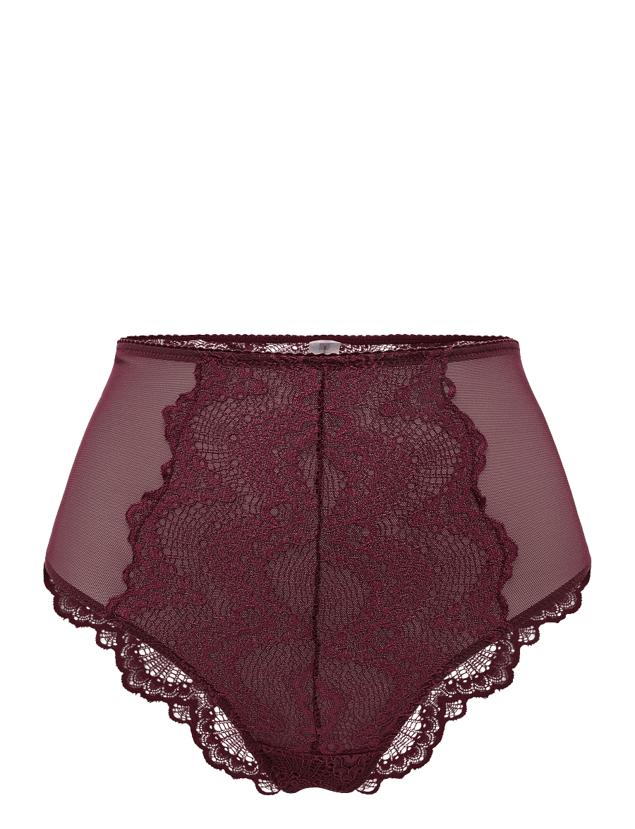 Understatement Underwear - Lace Mesh Highwaist Briefs - midi & maxi trosor - cherry - 0