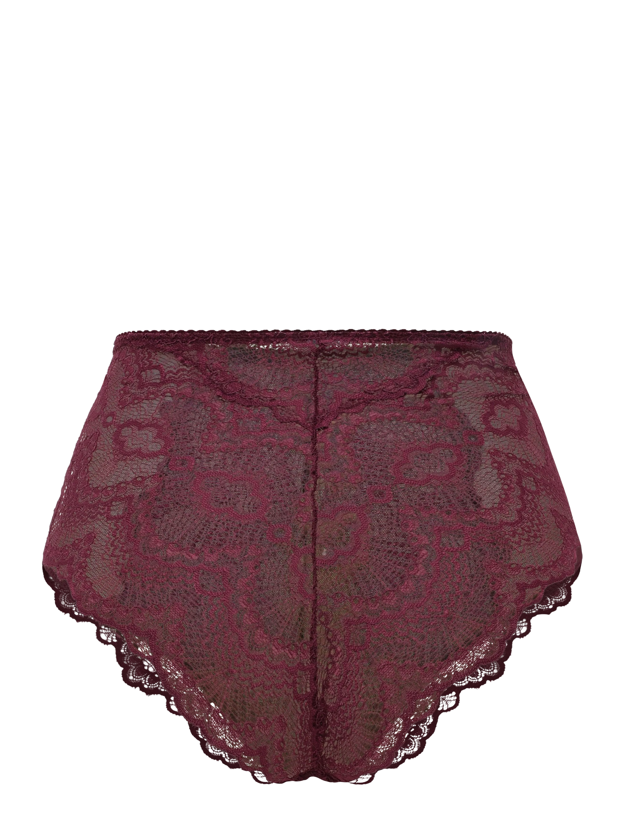 Understatement Underwear - Lace Mesh Highwaist Briefs - midi & maxi trosor - cherry - 1