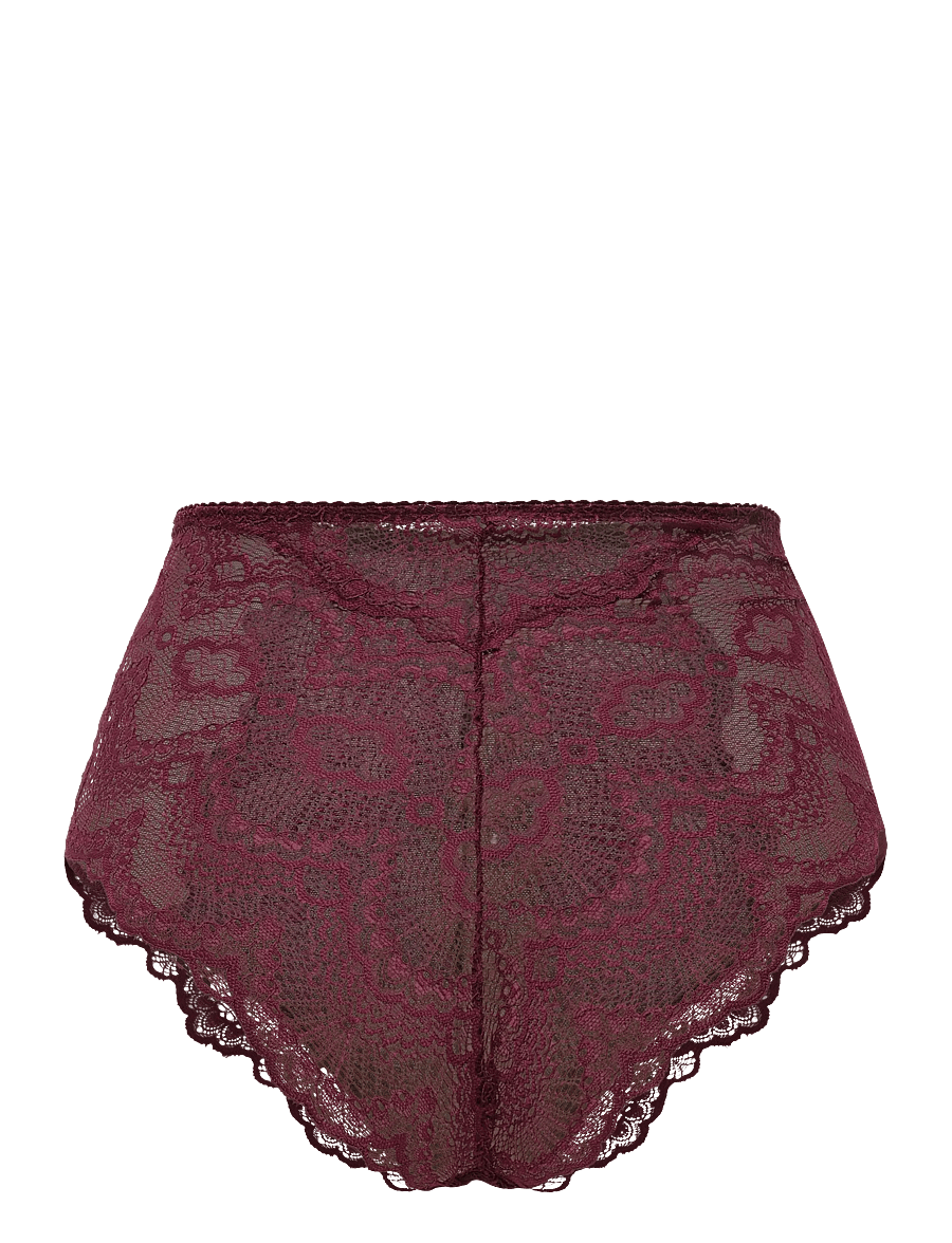 Understatement Underwear - Lace Mesh Highwaist Briefs - midi & maxi trosor - cherry - 1