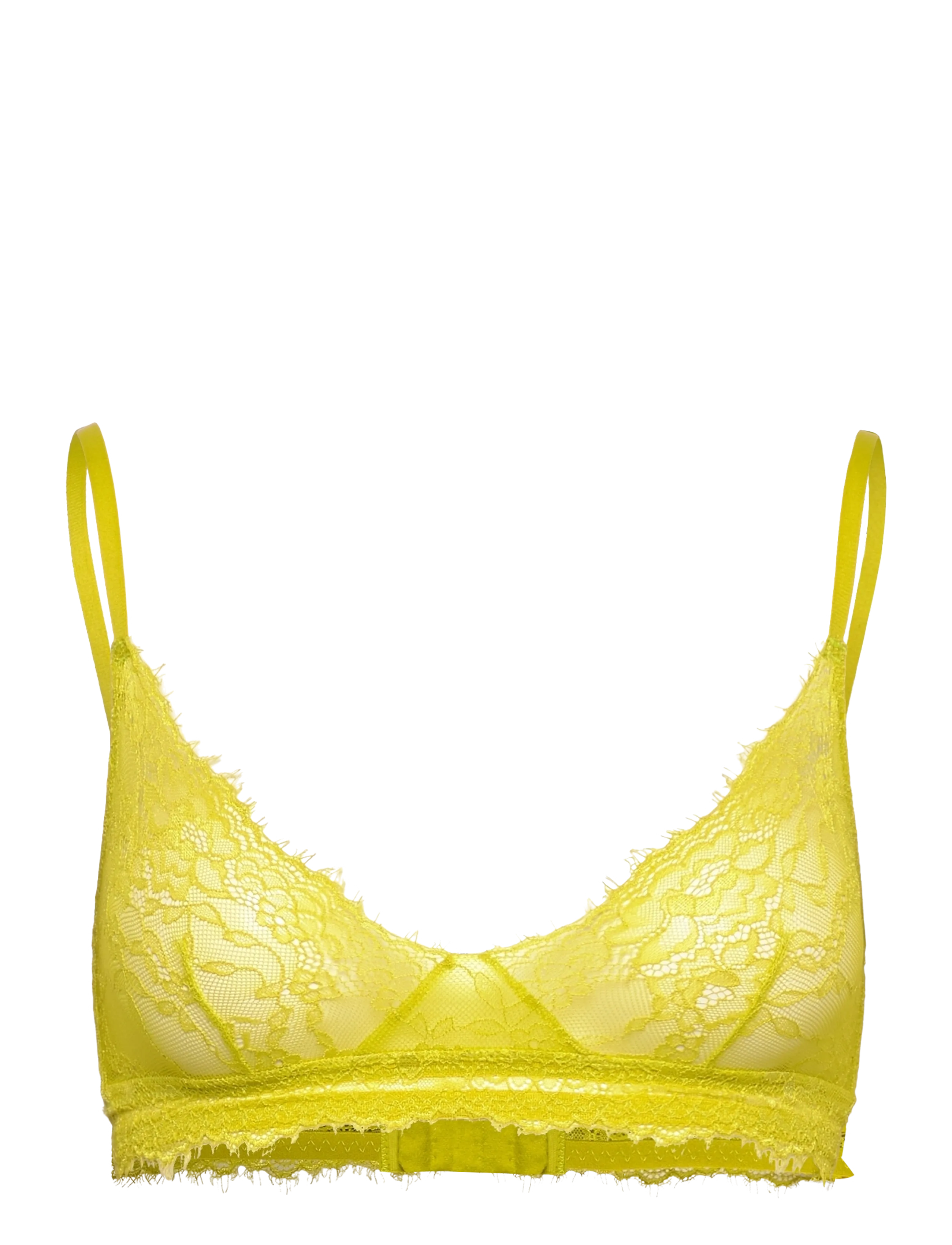 Understatement Underwear Lace Triangle Scoop Bralette - BHs - CITRUS BLOOM / yellow