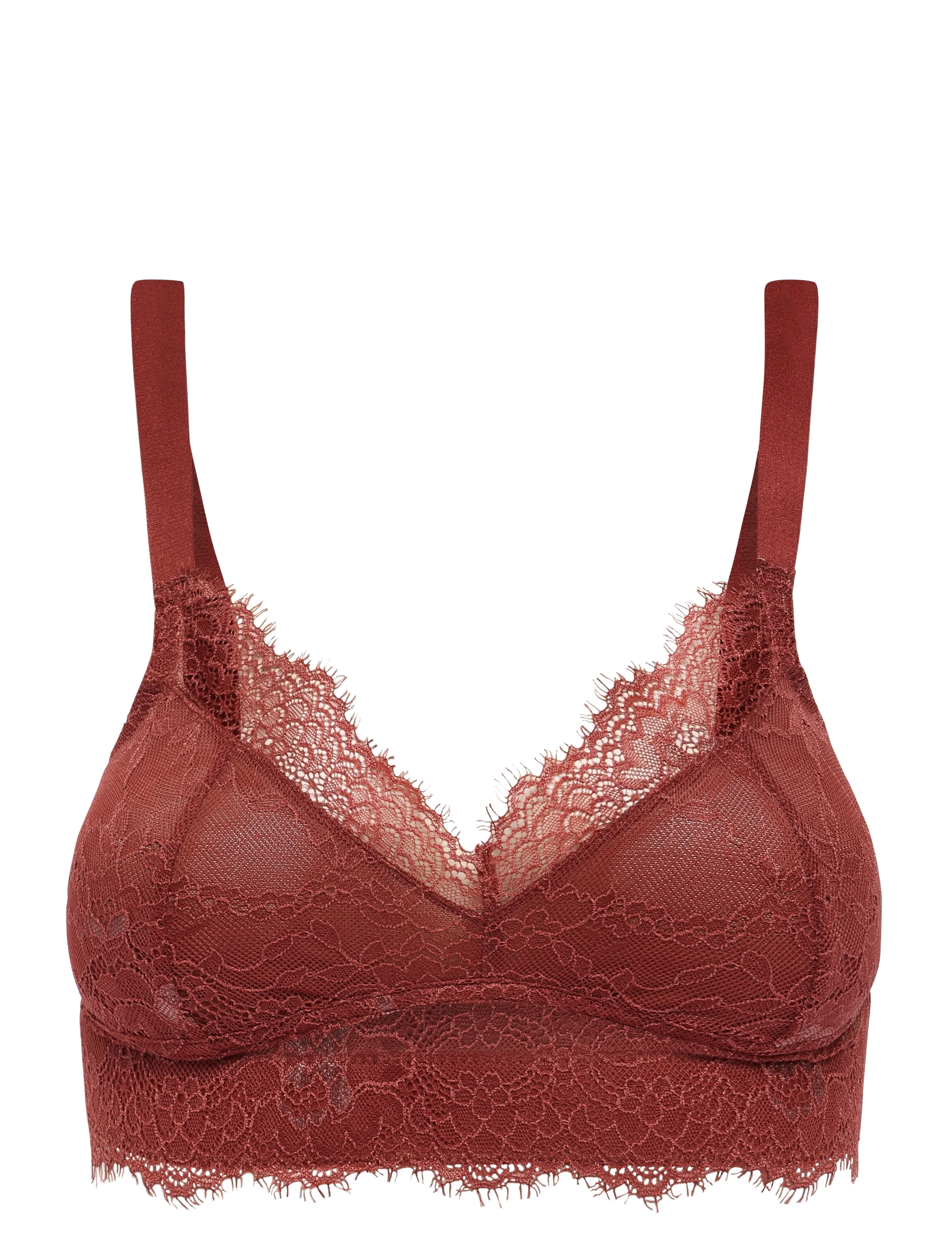 Understatement Underwear Lace Support Bra - Aluspesu - RUST / brown