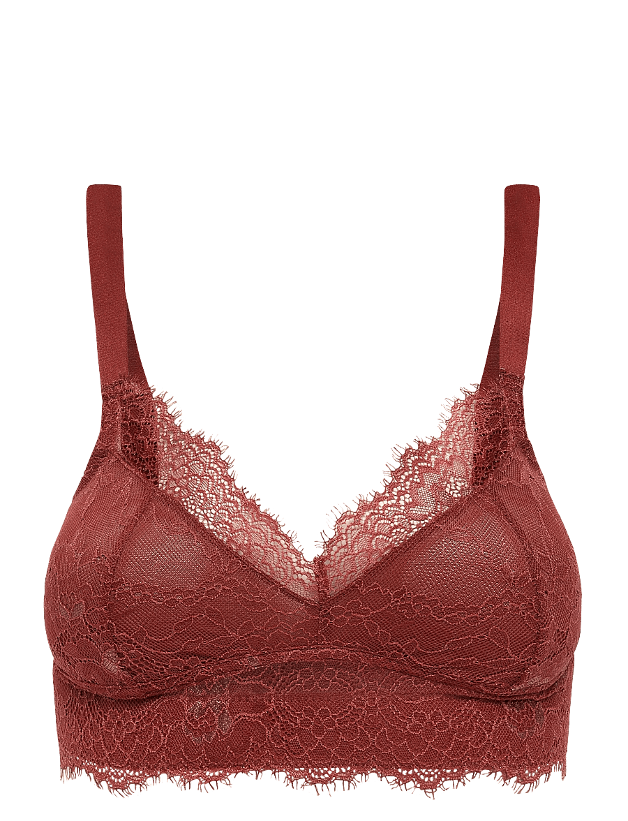 Understatement Underwear - Lace Support Bra - braletid - rust - 0
