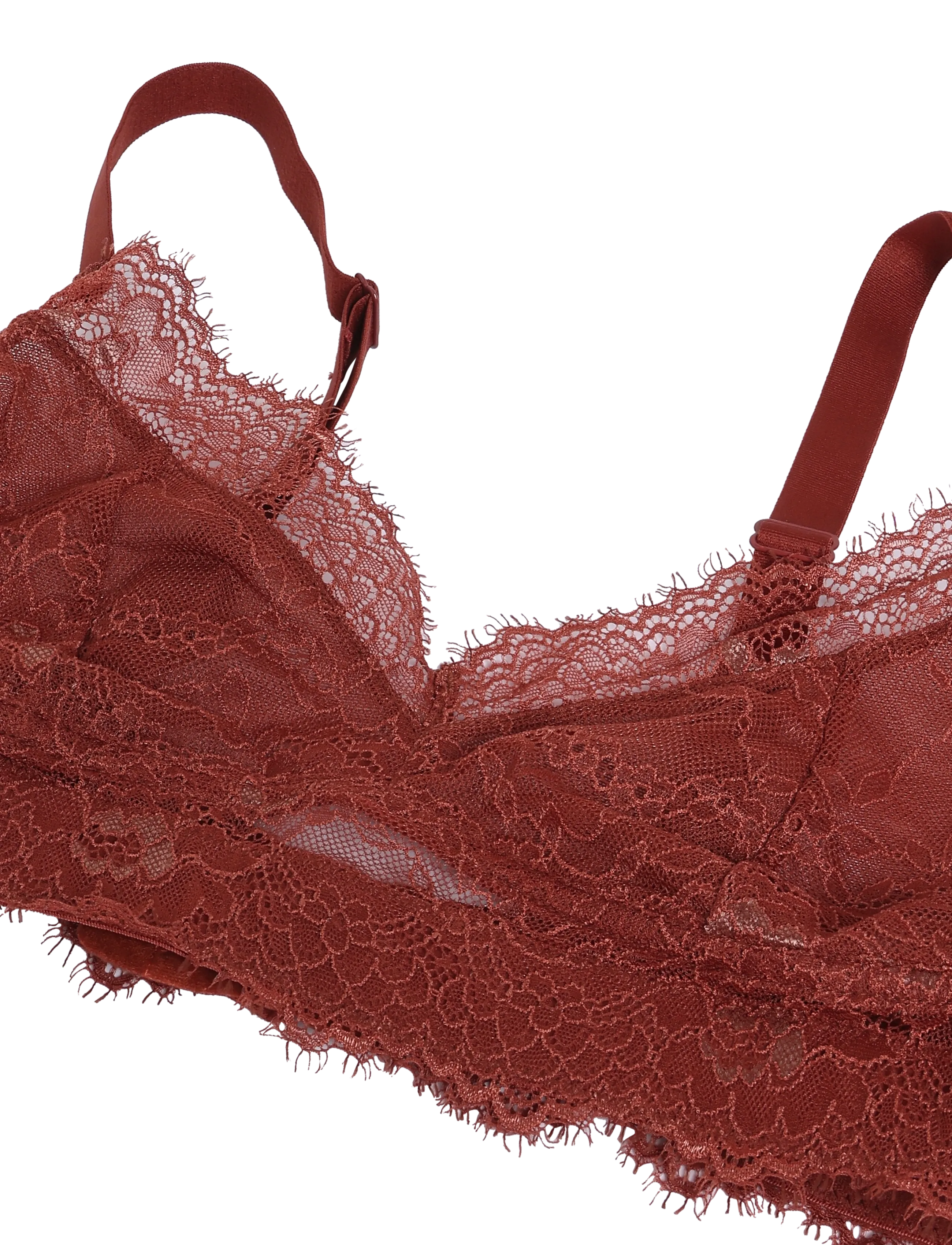 Understatement Underwear - Lace Support Bra - braletid - rust - 2
