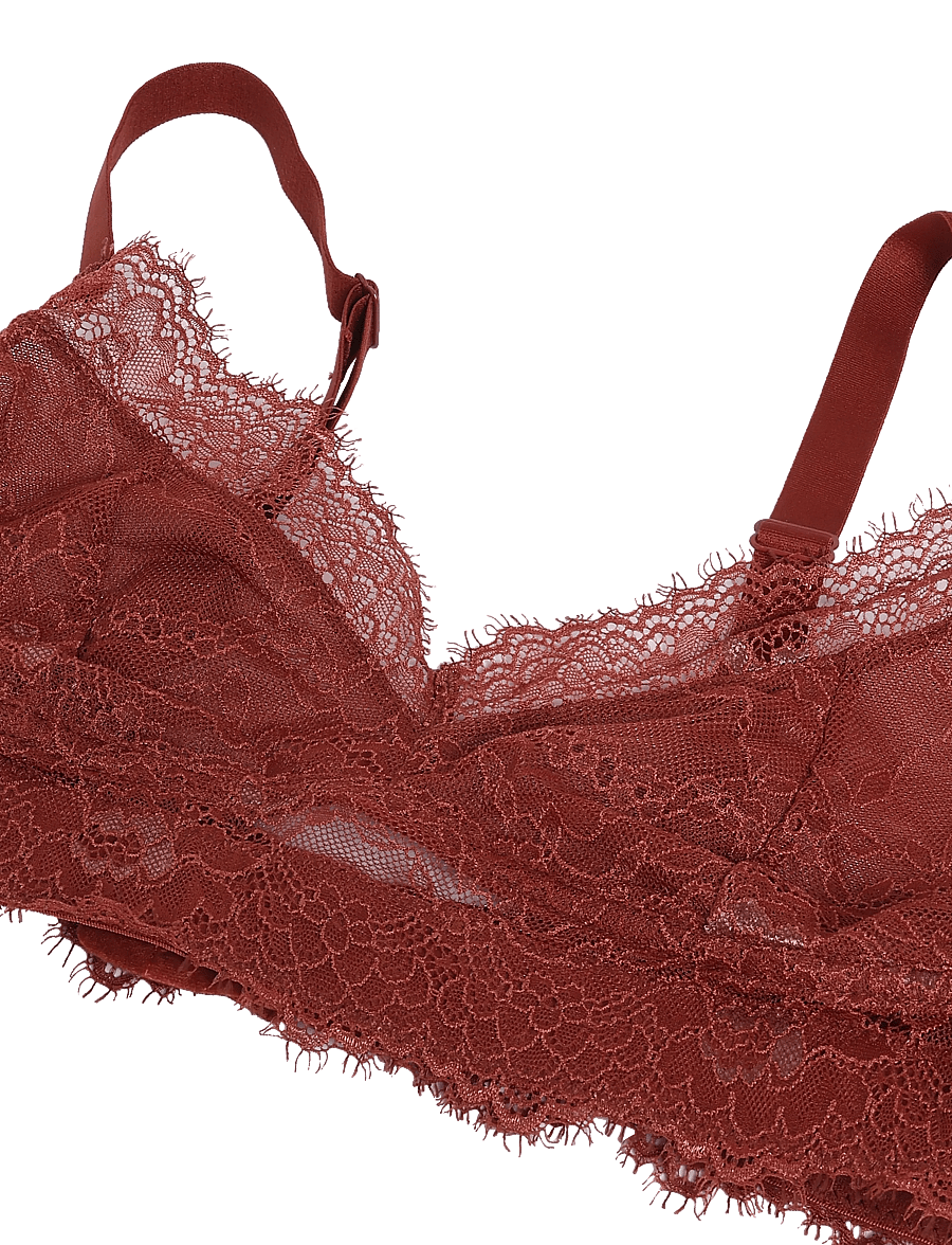 Understatement Underwear - Lace Support Bra - braletid - rust - 2