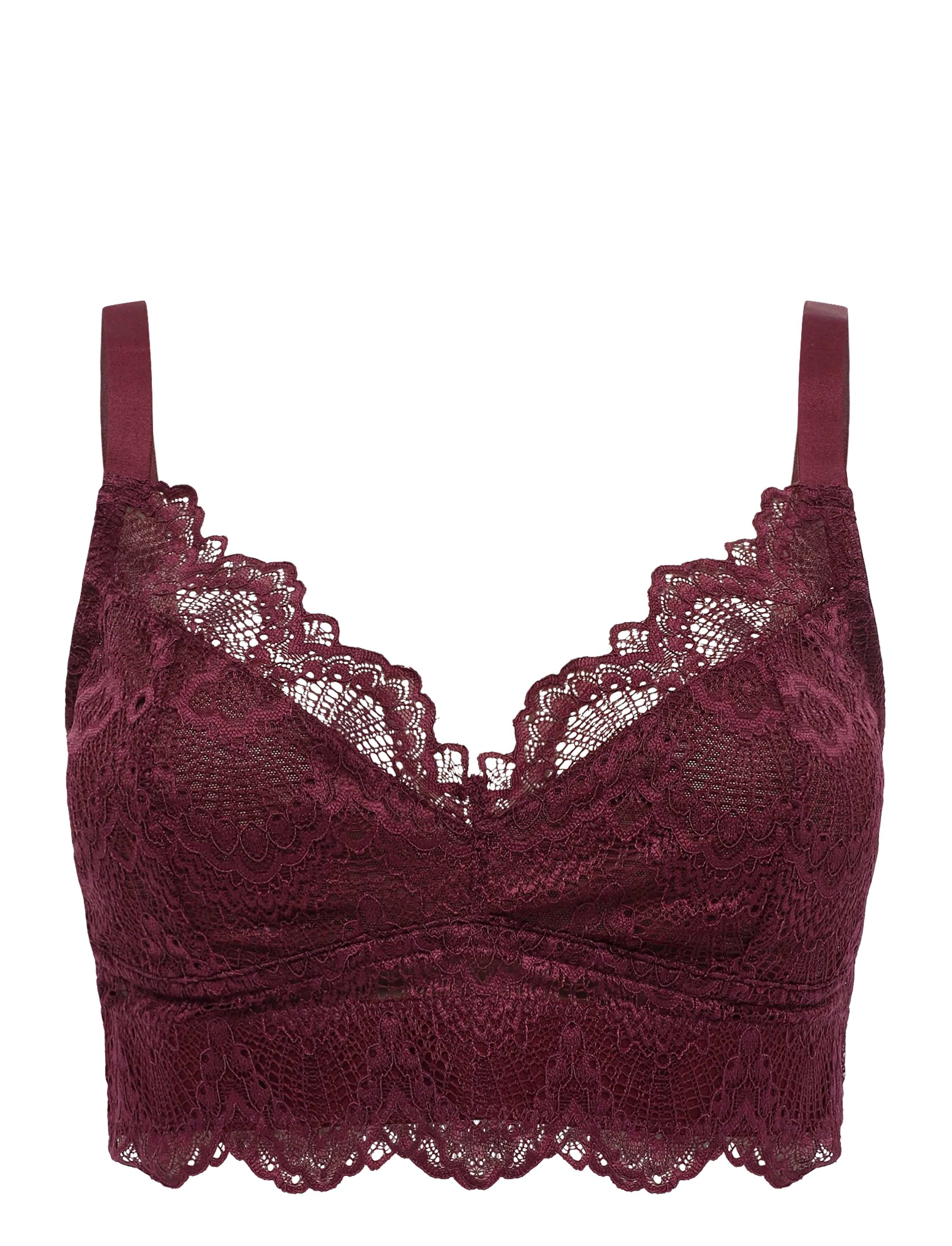 Understatement Underwear Lace Support Bra - Mjuka BH:ar - CHERRY / burgundy