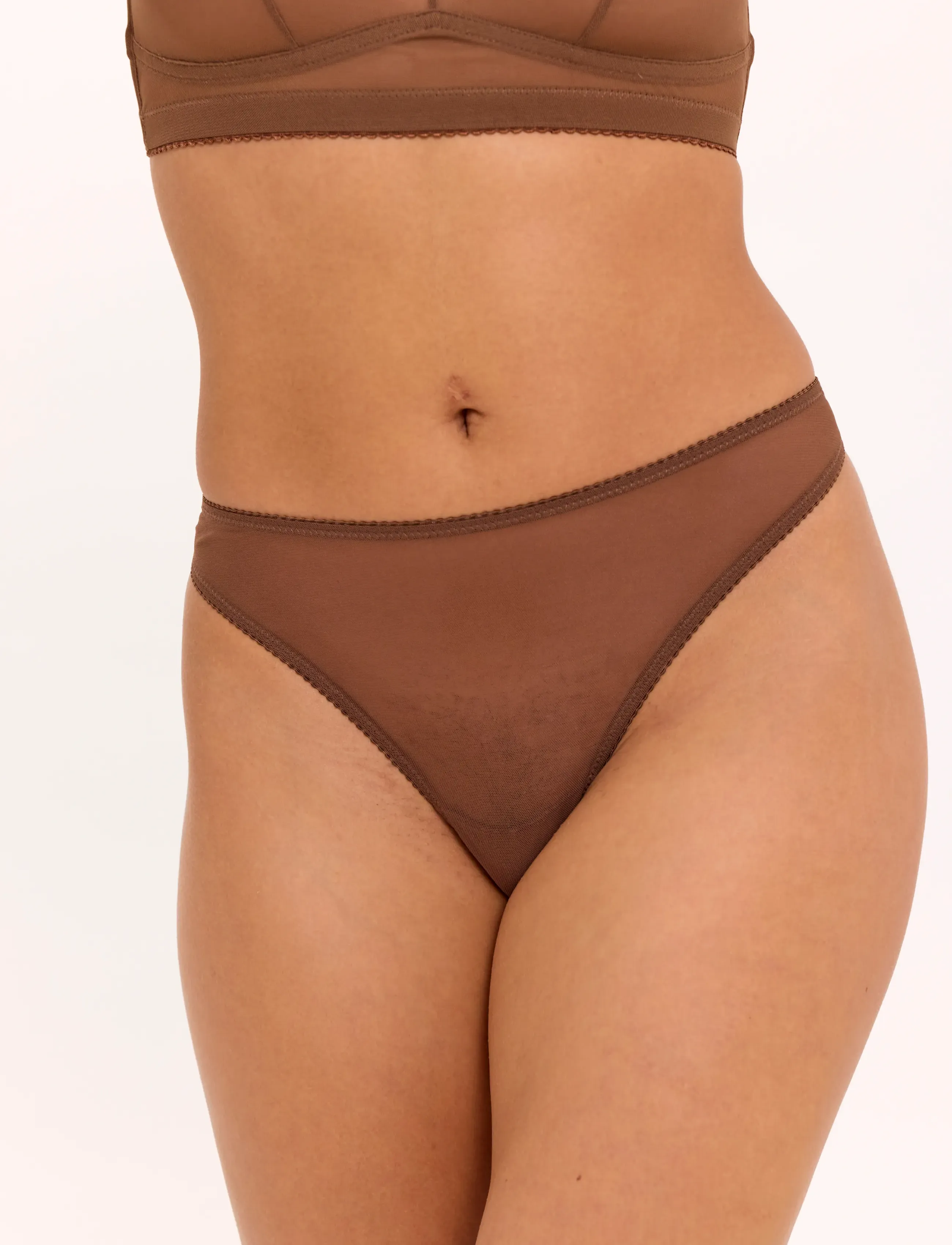 Understatement Underwear Mesh Bikini Briefs, XL, Panties, Braun - Frauen
