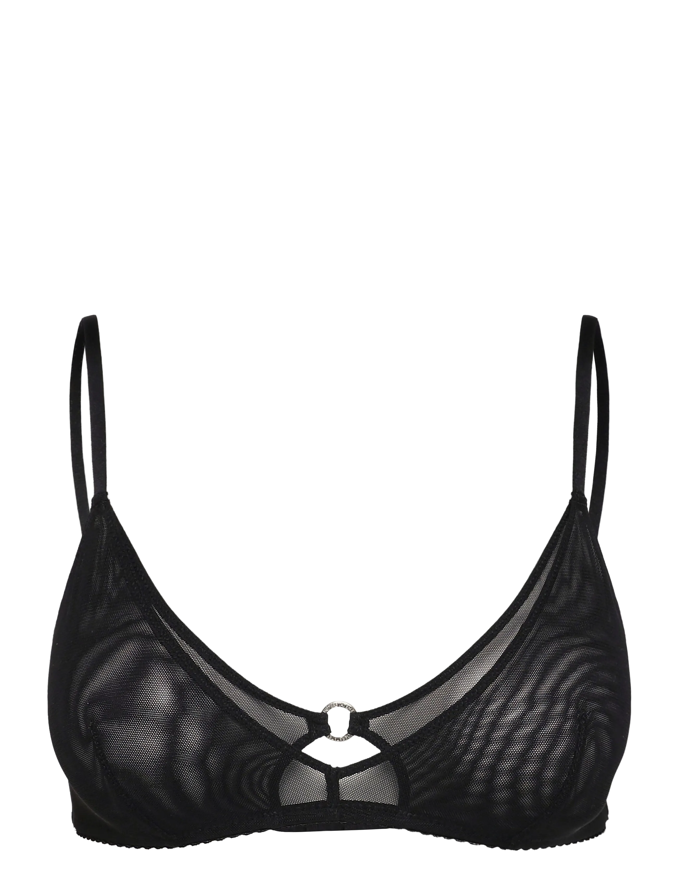 Understatement Underwear Mesh Double Triangle Bralette - Understatement Underwear - BLACK / black
