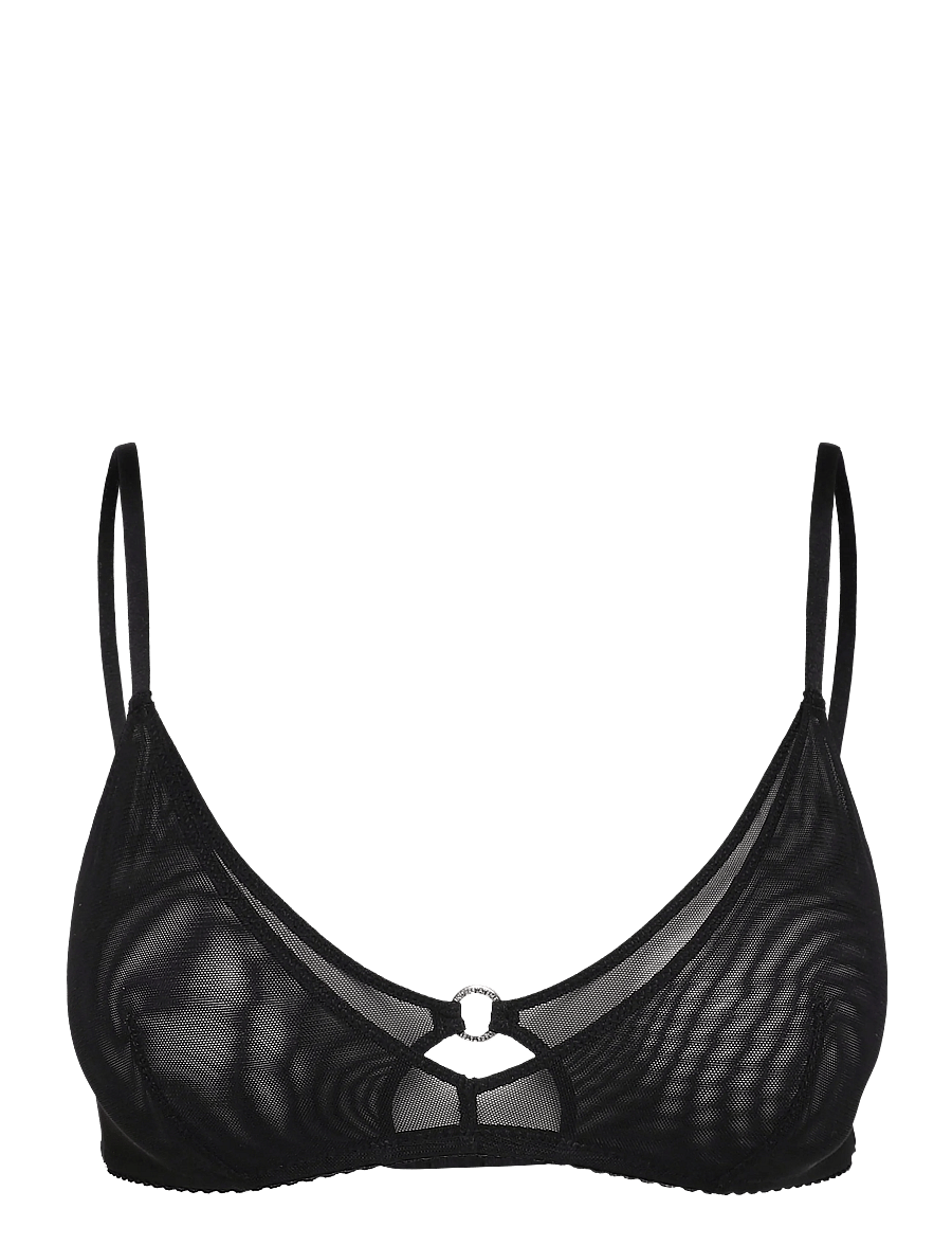 Understatement Underwear - Mesh Double Triangle Bralette - bralette - black - 0