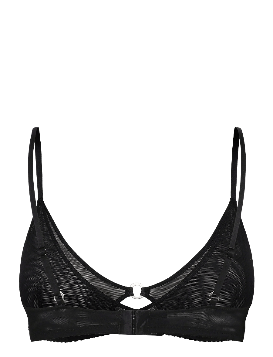Understatement Underwear - Mesh Double Triangle Bralette - bralette - black - 1