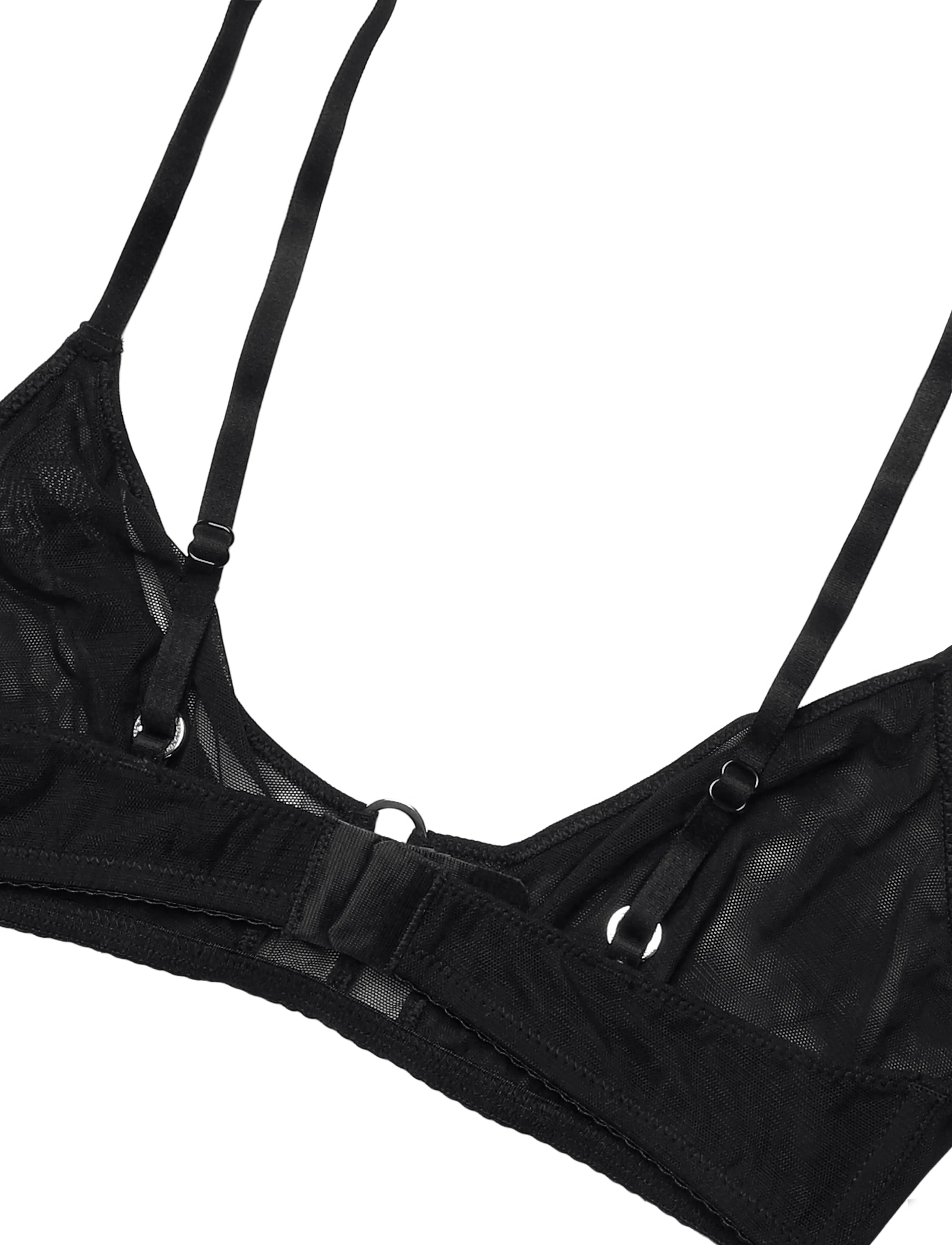 Understatement Underwear - Mesh Double Triangle Bralette - bralette - black - 3