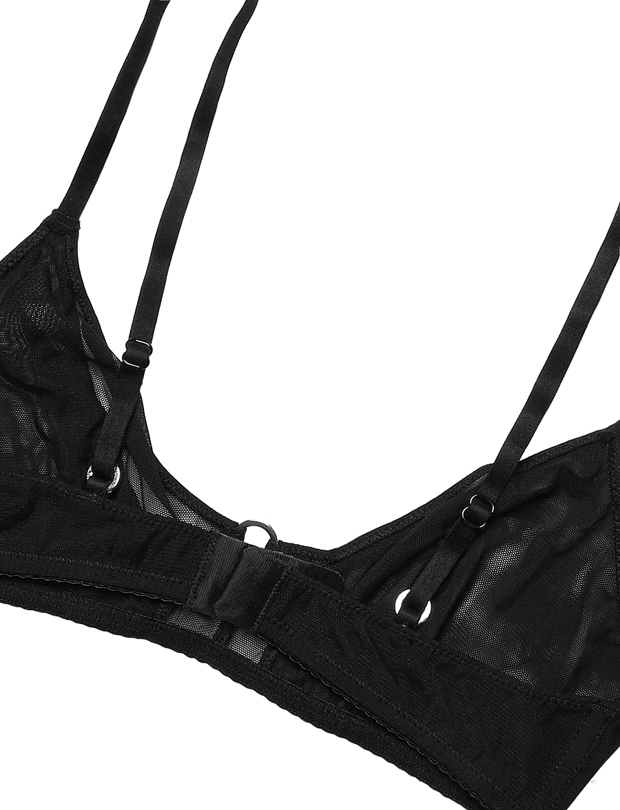 Understatement Underwear - Mesh Double Triangle Bralette - bralette - black - 3