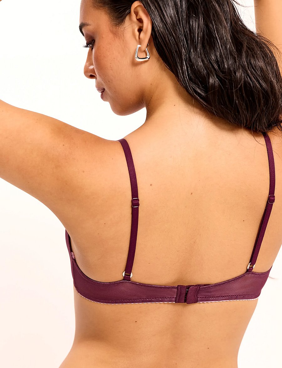 Understatement Underwear - Mesh Double Triangle Bralette - bralette - cherry - 4