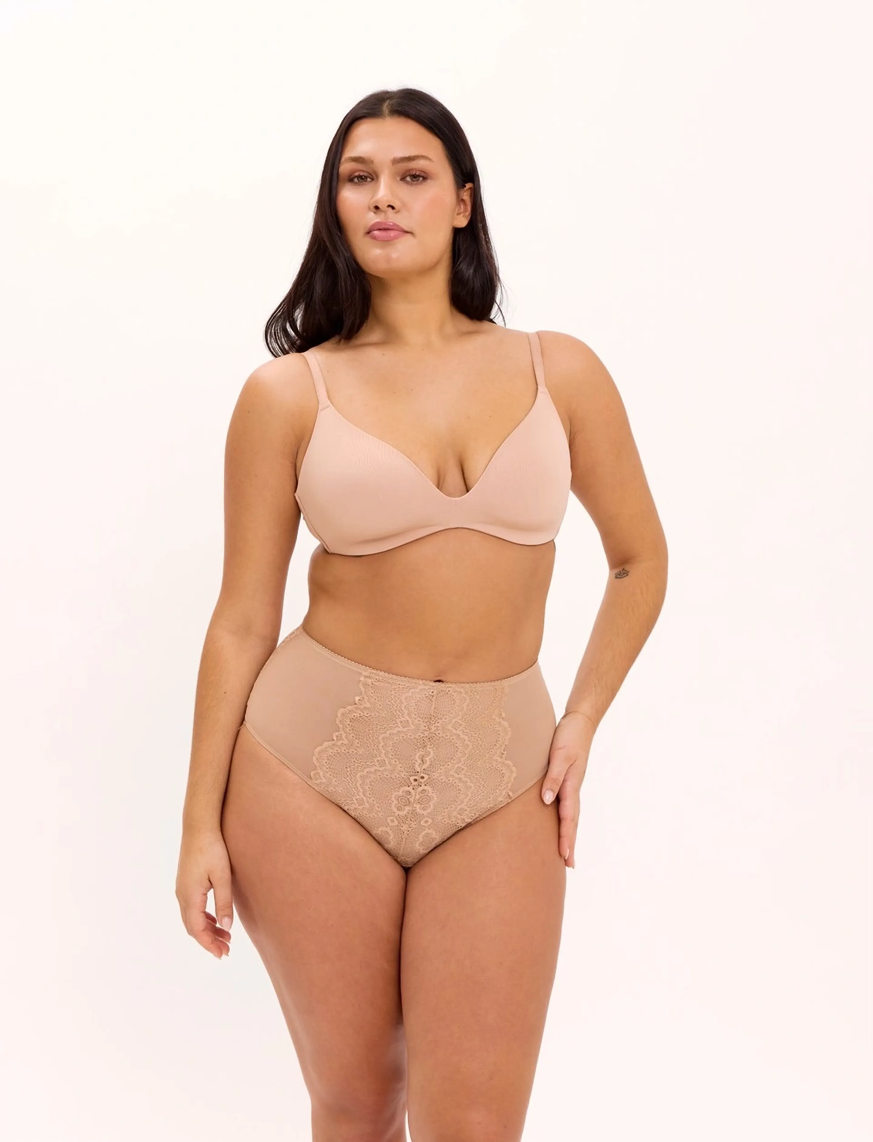 Understatement Underwear Micro T-Shirt Bra, Kvinder, T-shirt BH, Beige, Str: XL