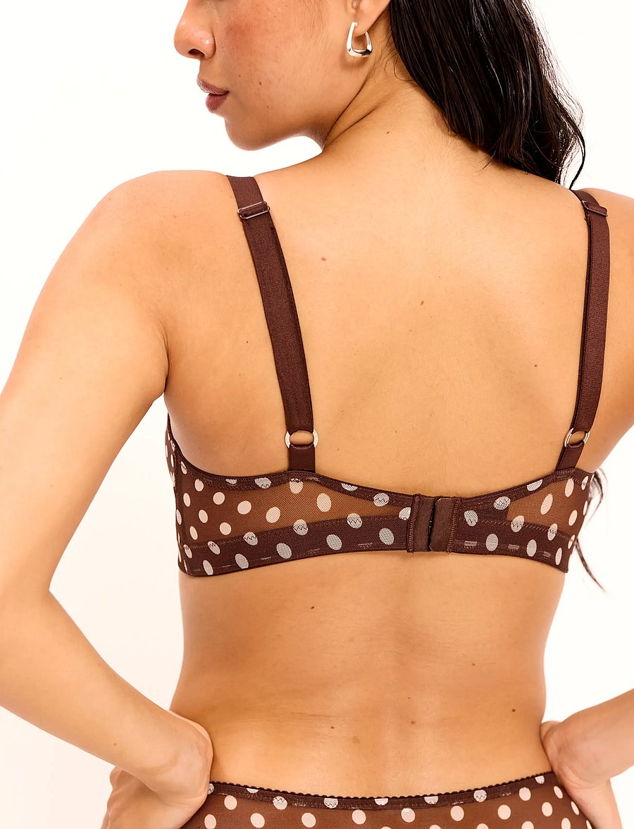 Understatement Underwear - Mesh Support Bra - bralette - brown dot - 4