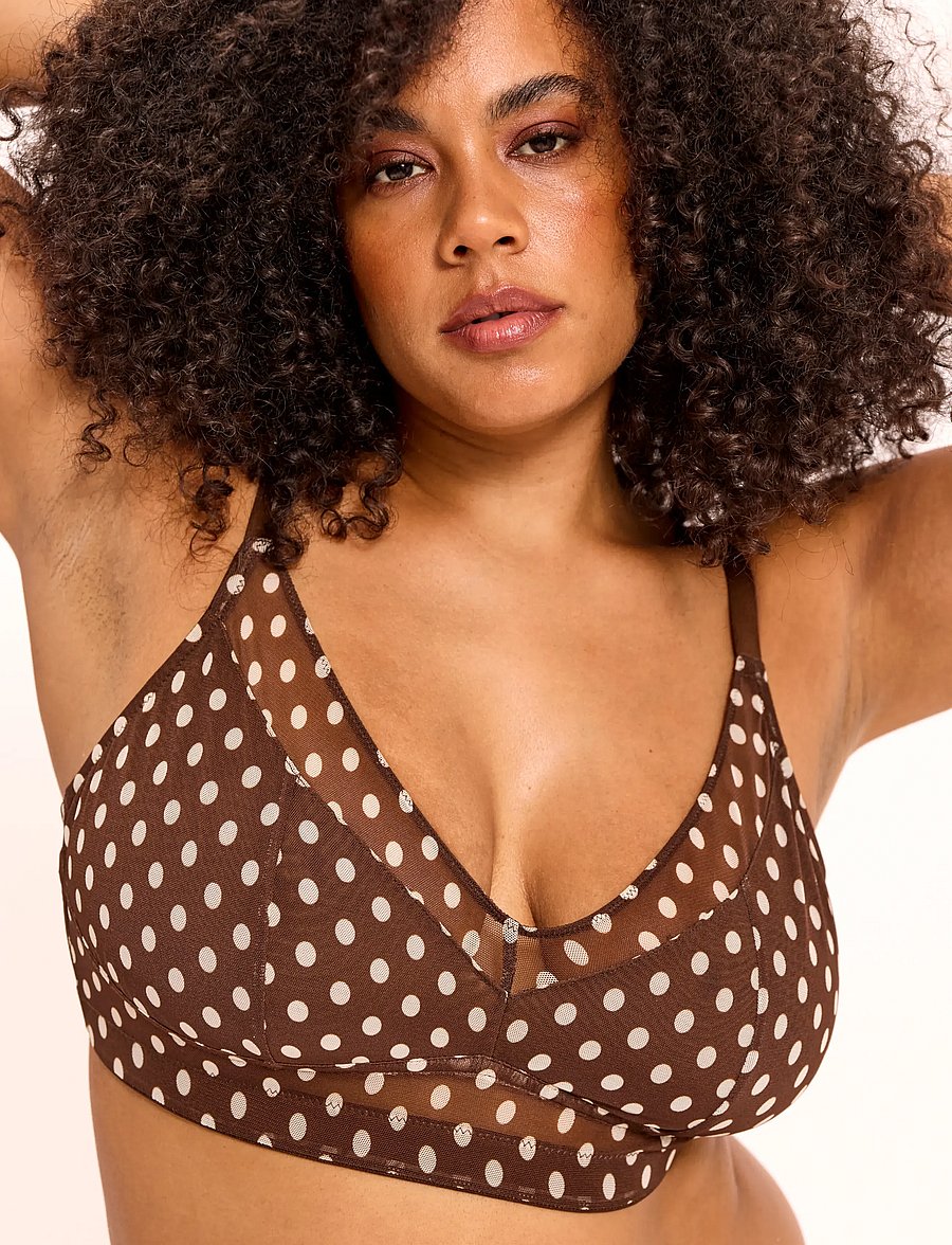 Understatement Underwear - Mesh Support Bra - bralette - brown dot - 4